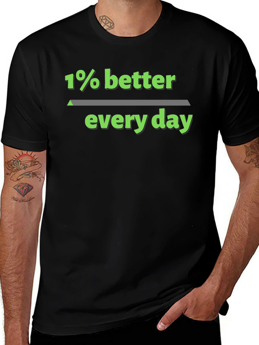 1% Better Every Day Graphic Tee - Black