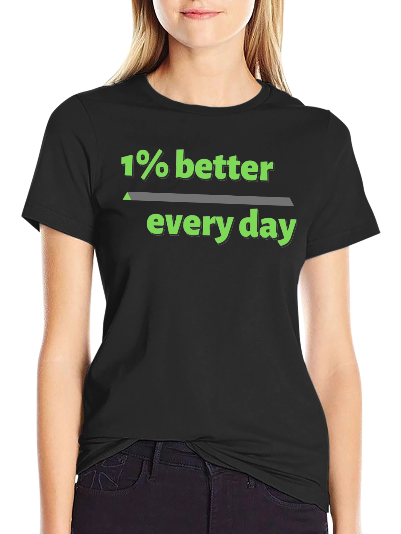 1% Better Every Day Graphic Tee - Black
