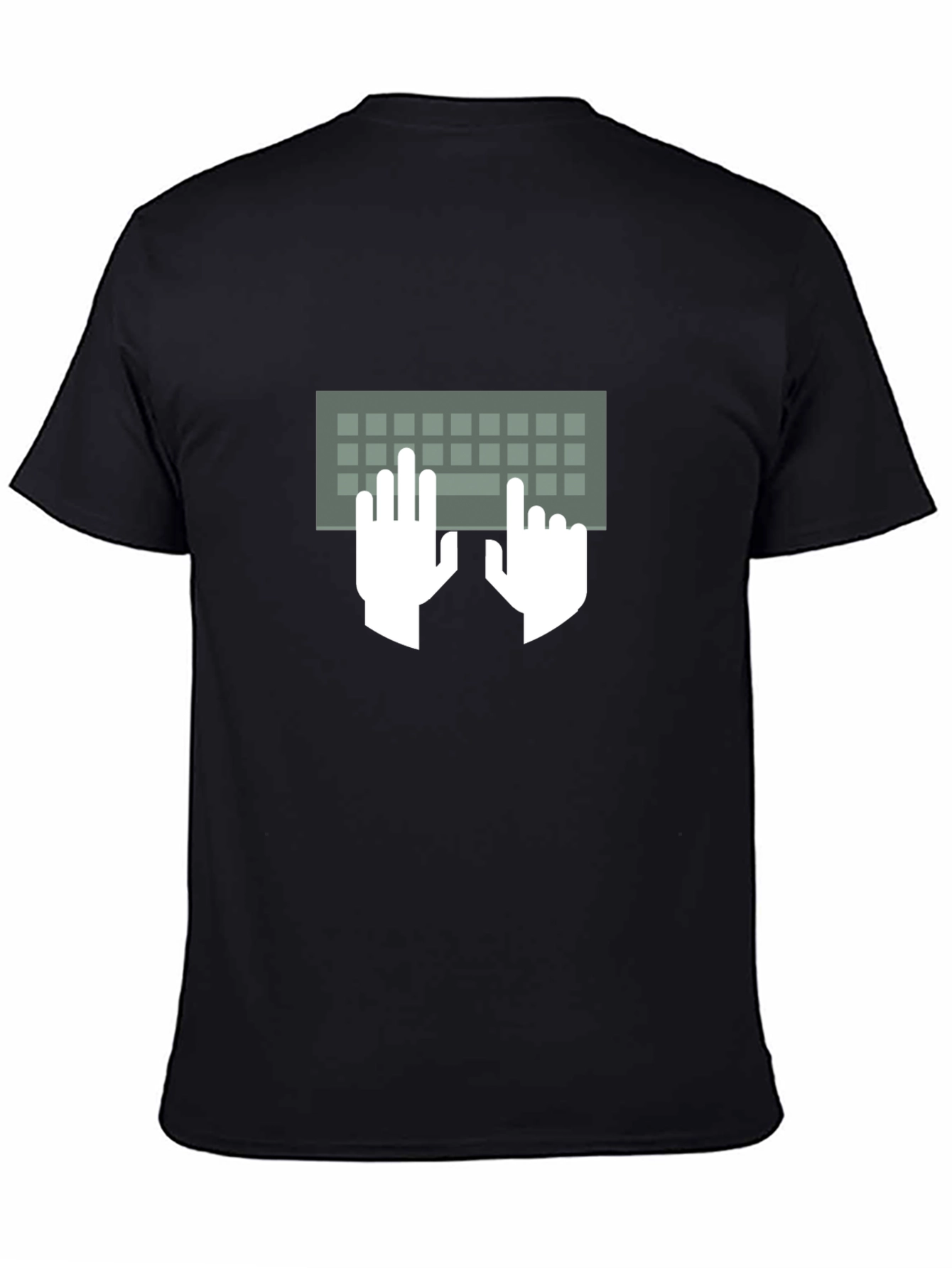 Typing Hands Keyboard Graphic Tee - Black