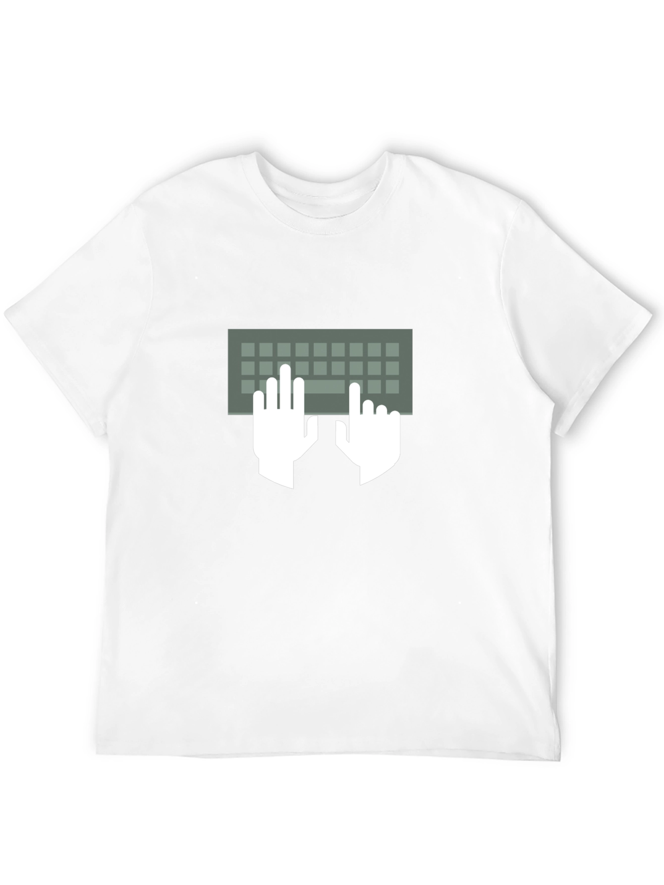 Typing Hands Keyboard Graphic Tee - Black