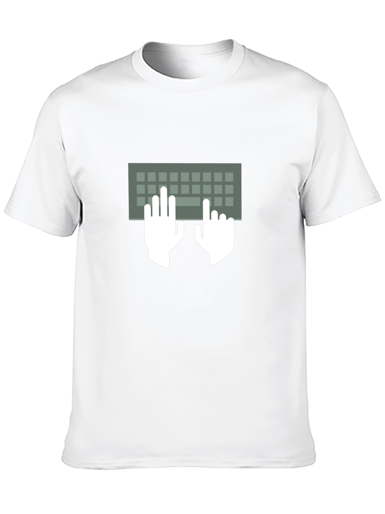 Typing Hands Keyboard Graphic Tee - Black