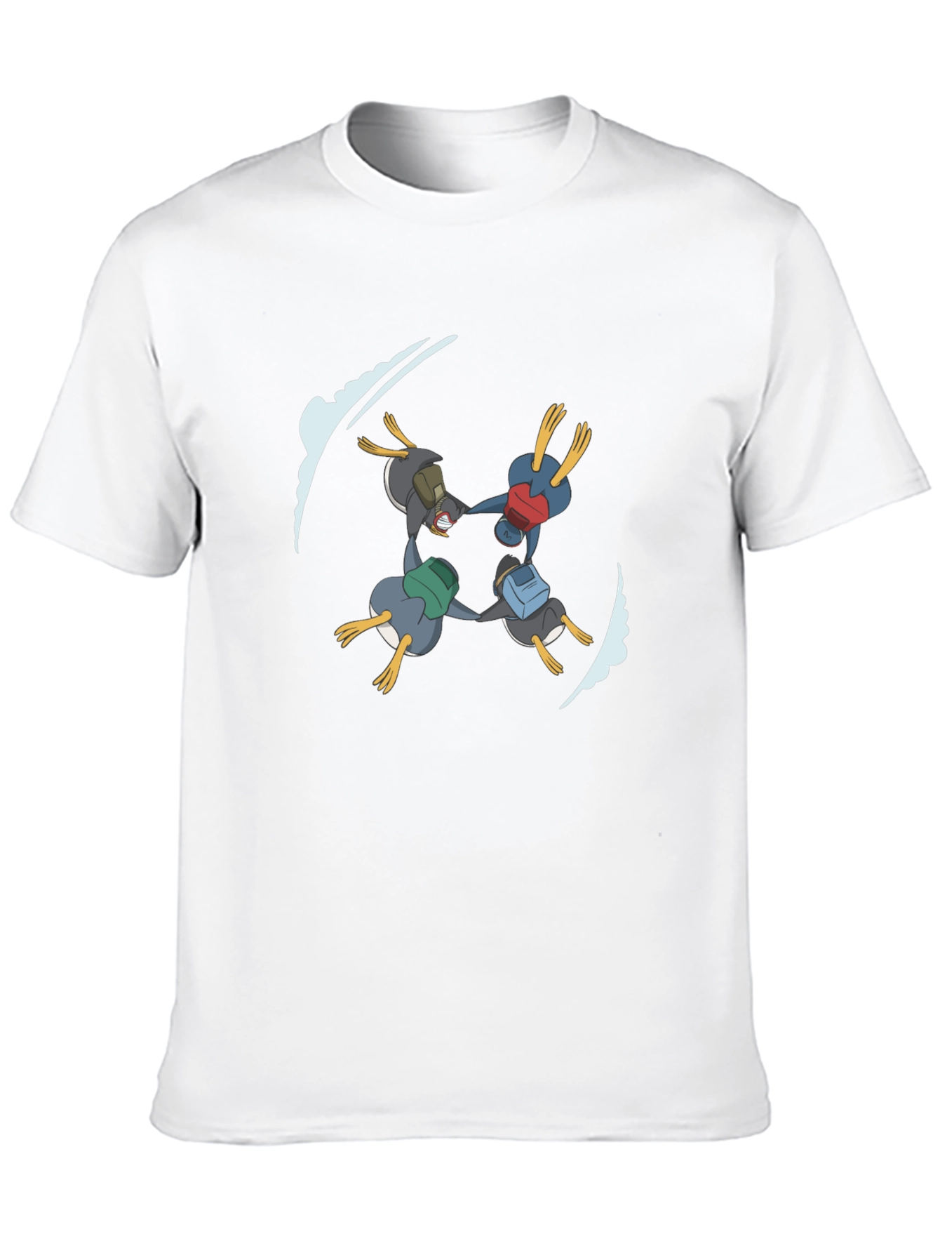 Penguin Skydive T-Shirt - Black Cotton Tee