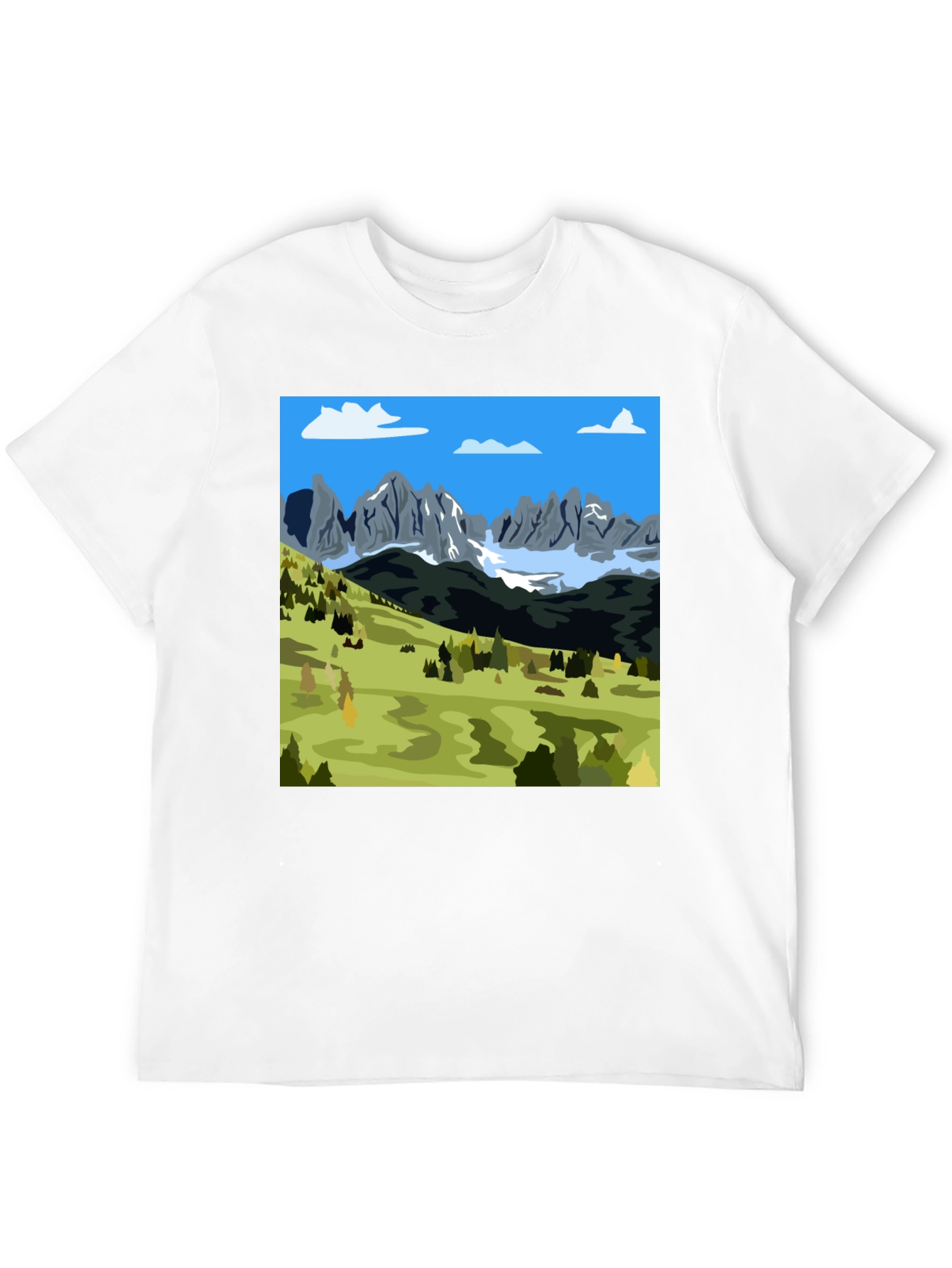 Mountains Landscape Graphic Tee - Black