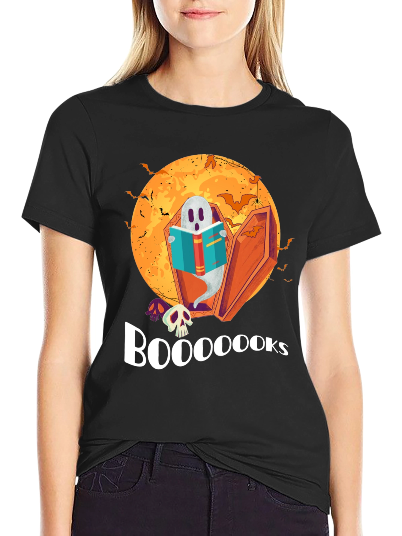 Booooks Halloween Ghost T-Shirt