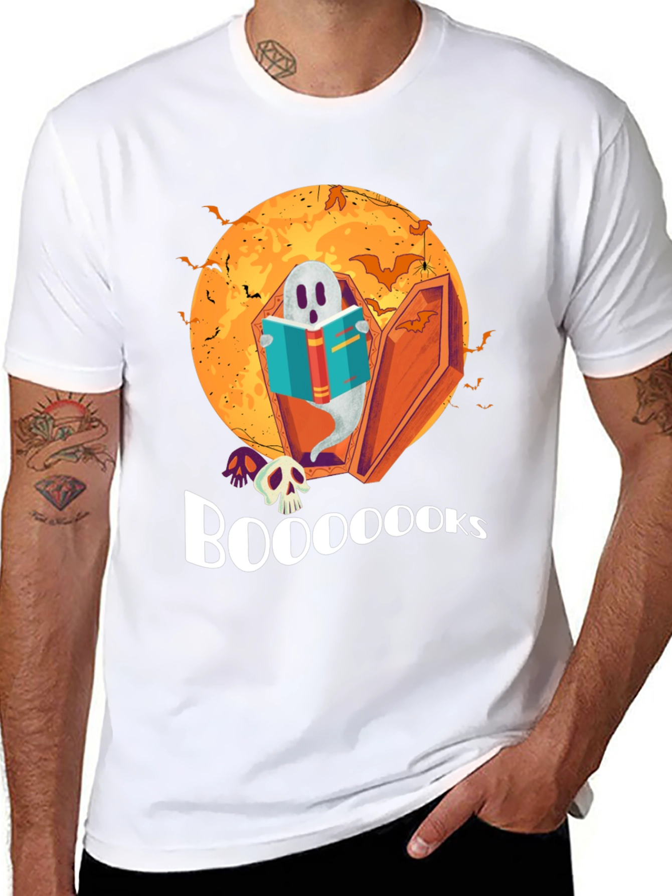 Booooks Halloween Ghost T-Shirt