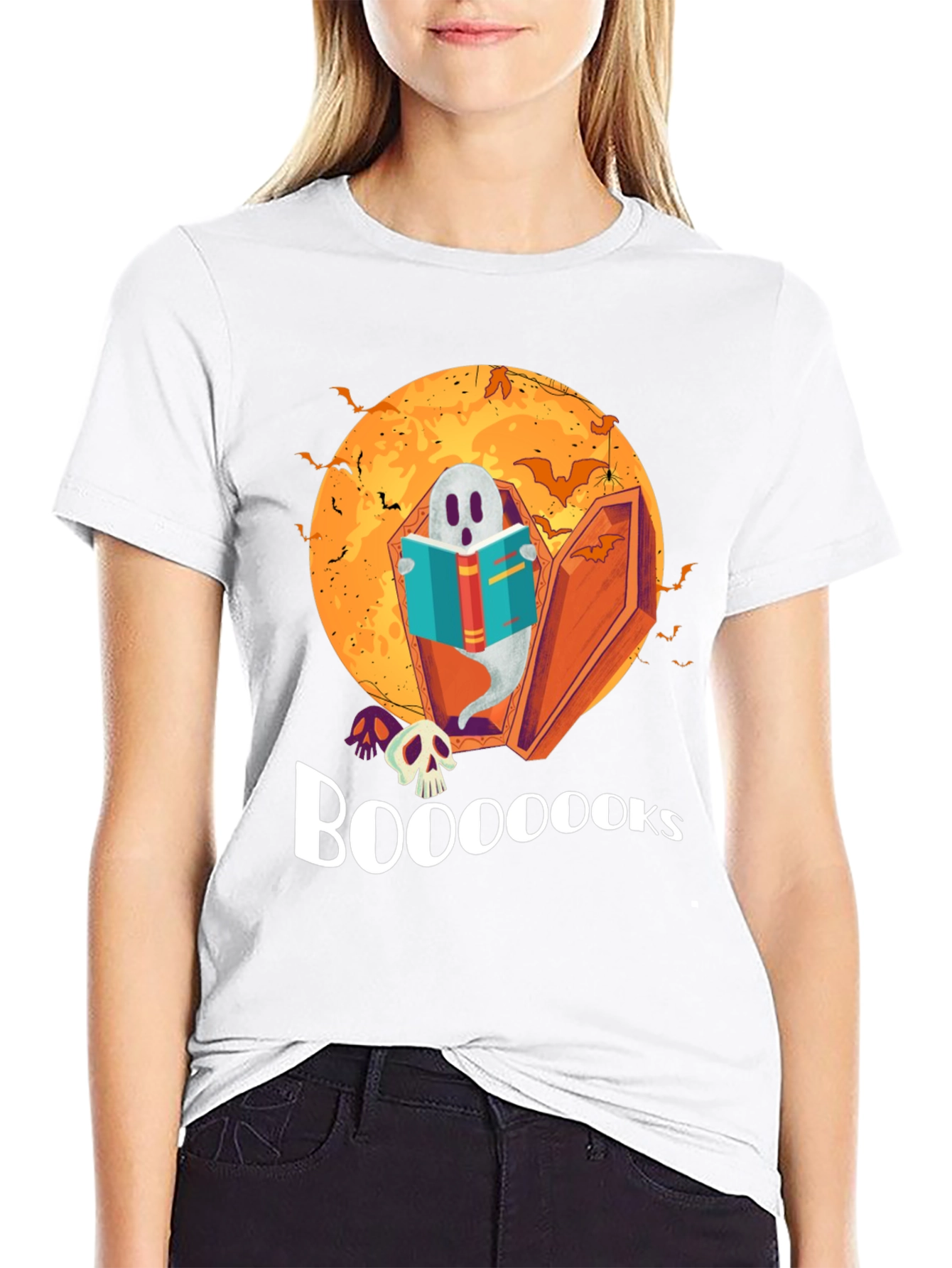 Booooks Halloween Ghost T-Shirt