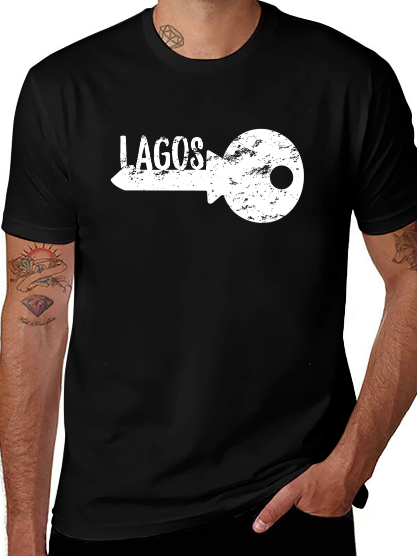 Lagos Key Graphic Tee - Mens Black T-Shirt