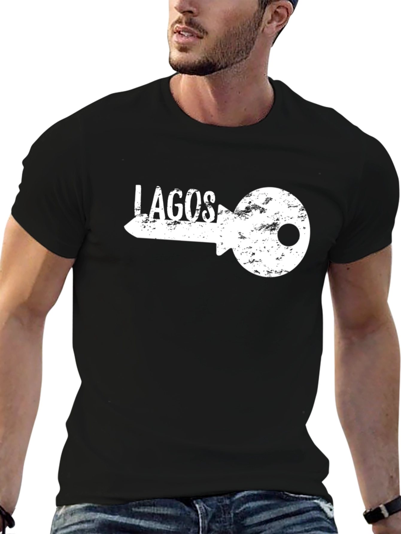 Lagos Key Graphic Tee - Mens Black T-Shirt