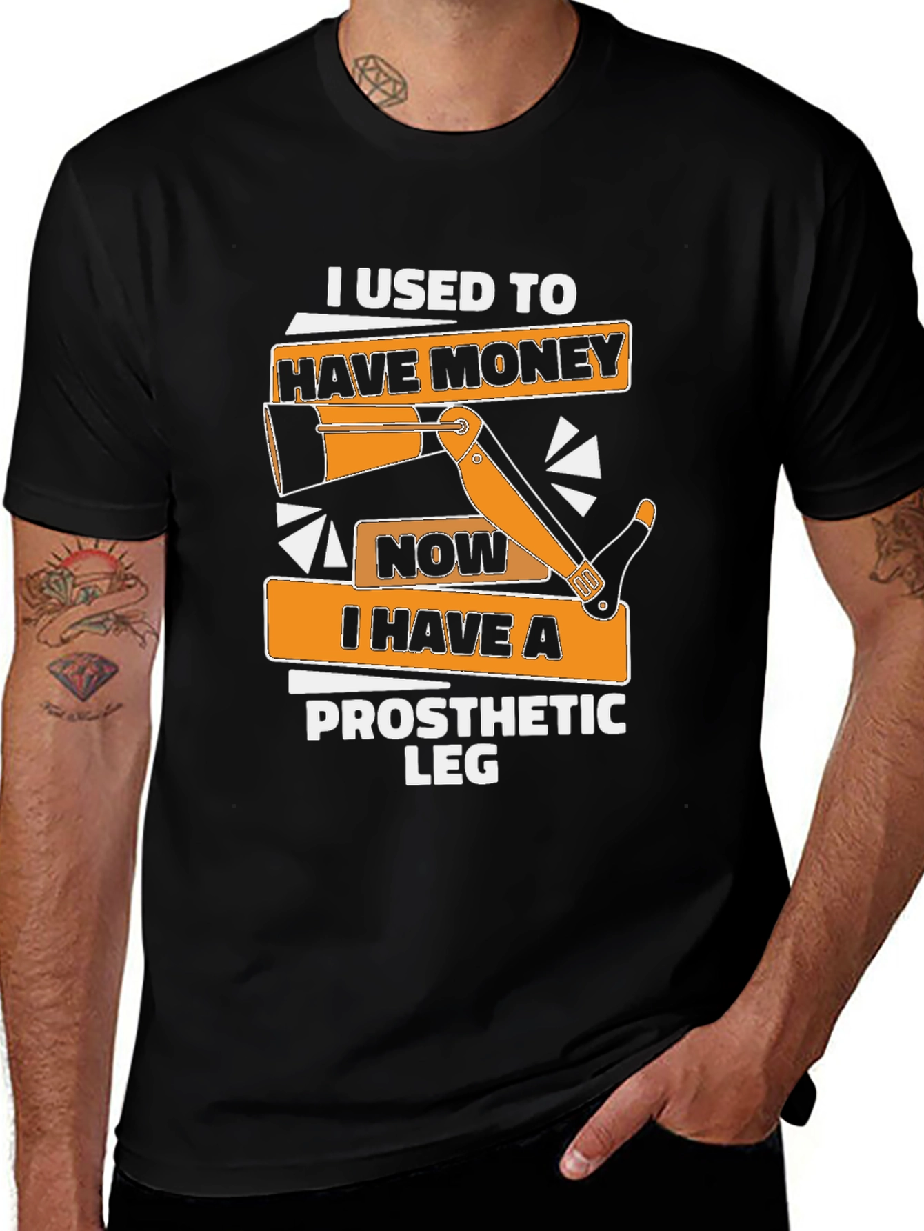 Funny Prosthetic Leg T-Shirt: I Used to Have Money