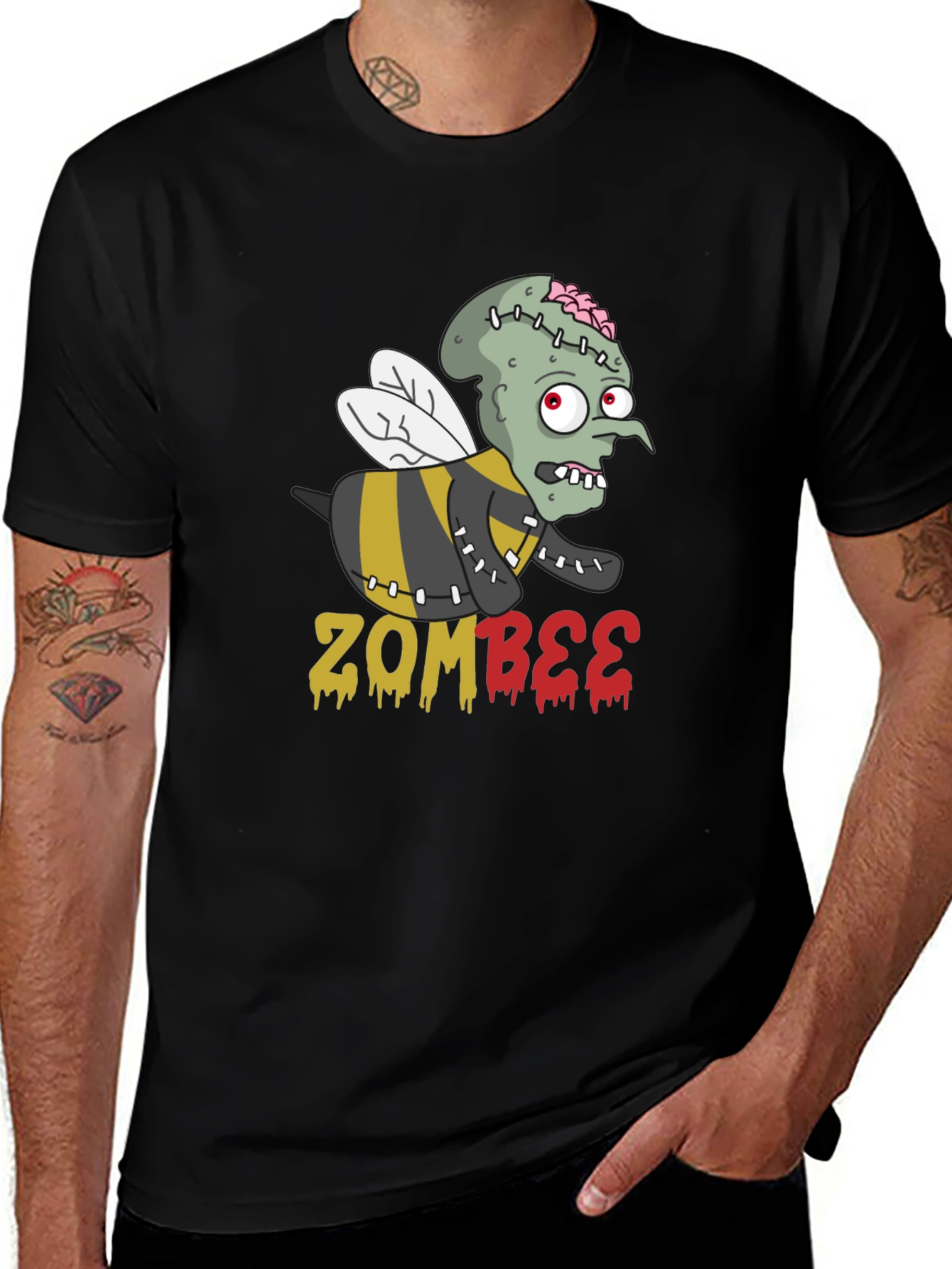 Zombee Graphic T-Shirt - Halloween Zombie Bee