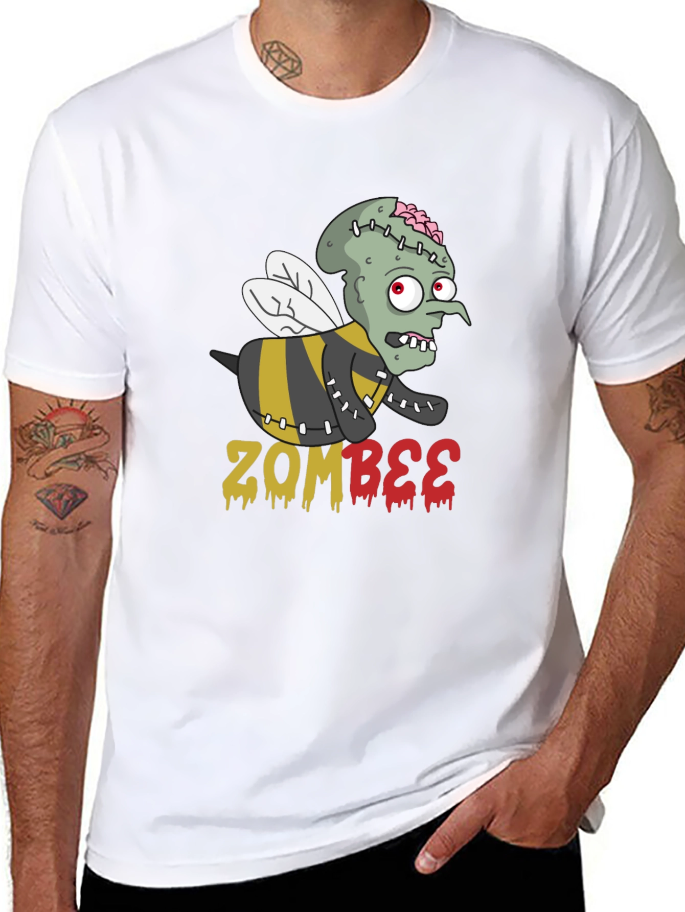 Zombee Graphic T-Shirt - Halloween Zombie Bee
