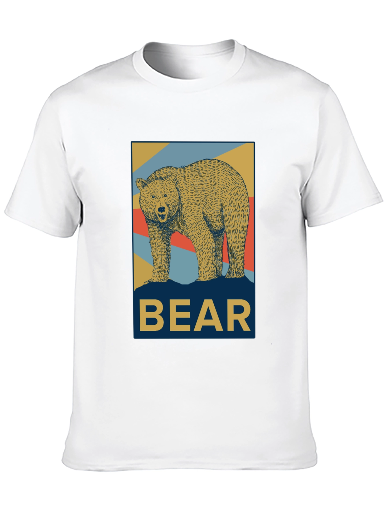 Retro Bear Graphic Tee - Black Casual T-Shirt