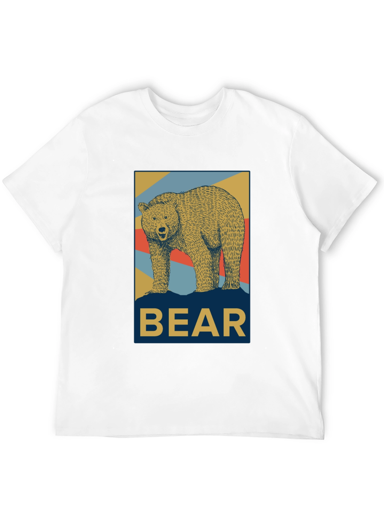 Retro Bear Graphic Tee - Black Casual T-Shirt