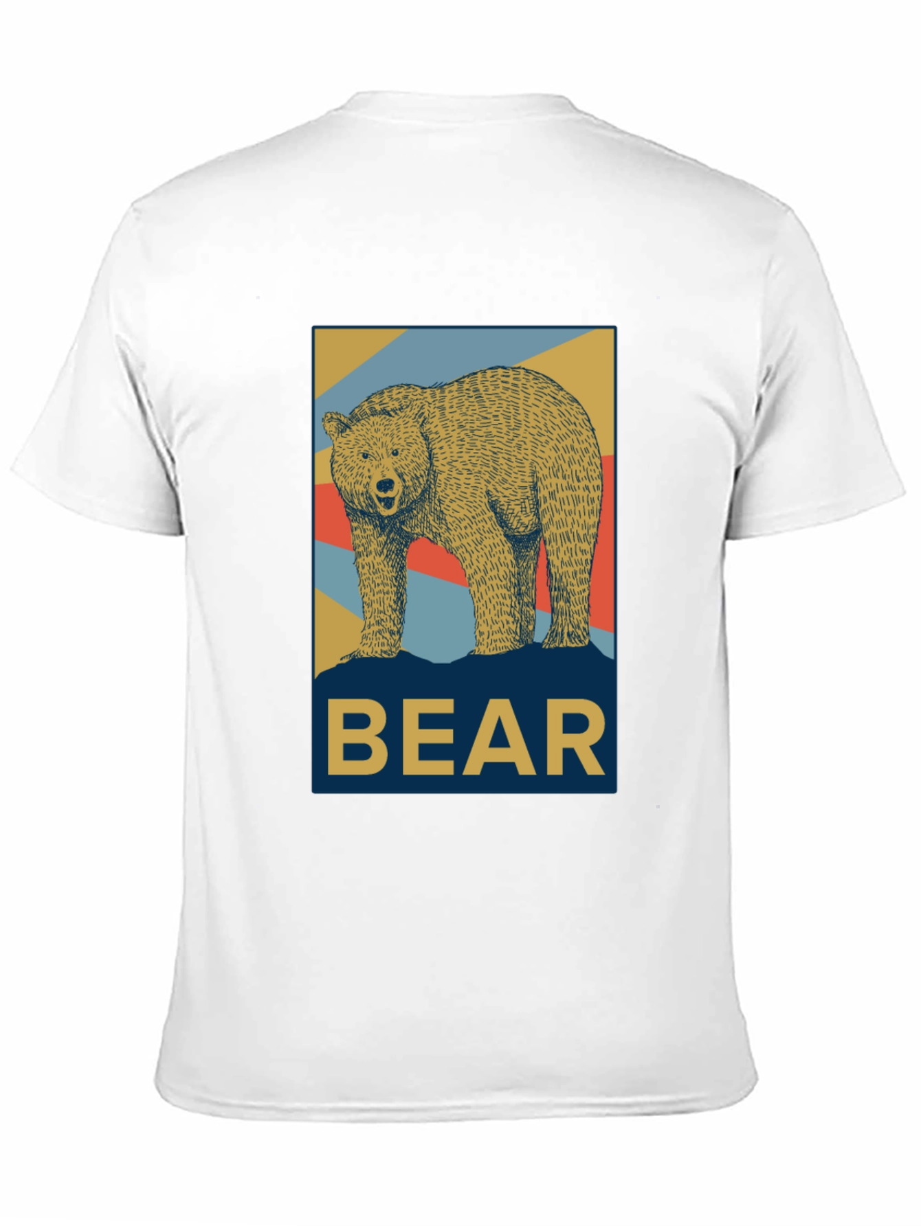 Retro Bear Graphic Tee - Black Casual T-Shirt