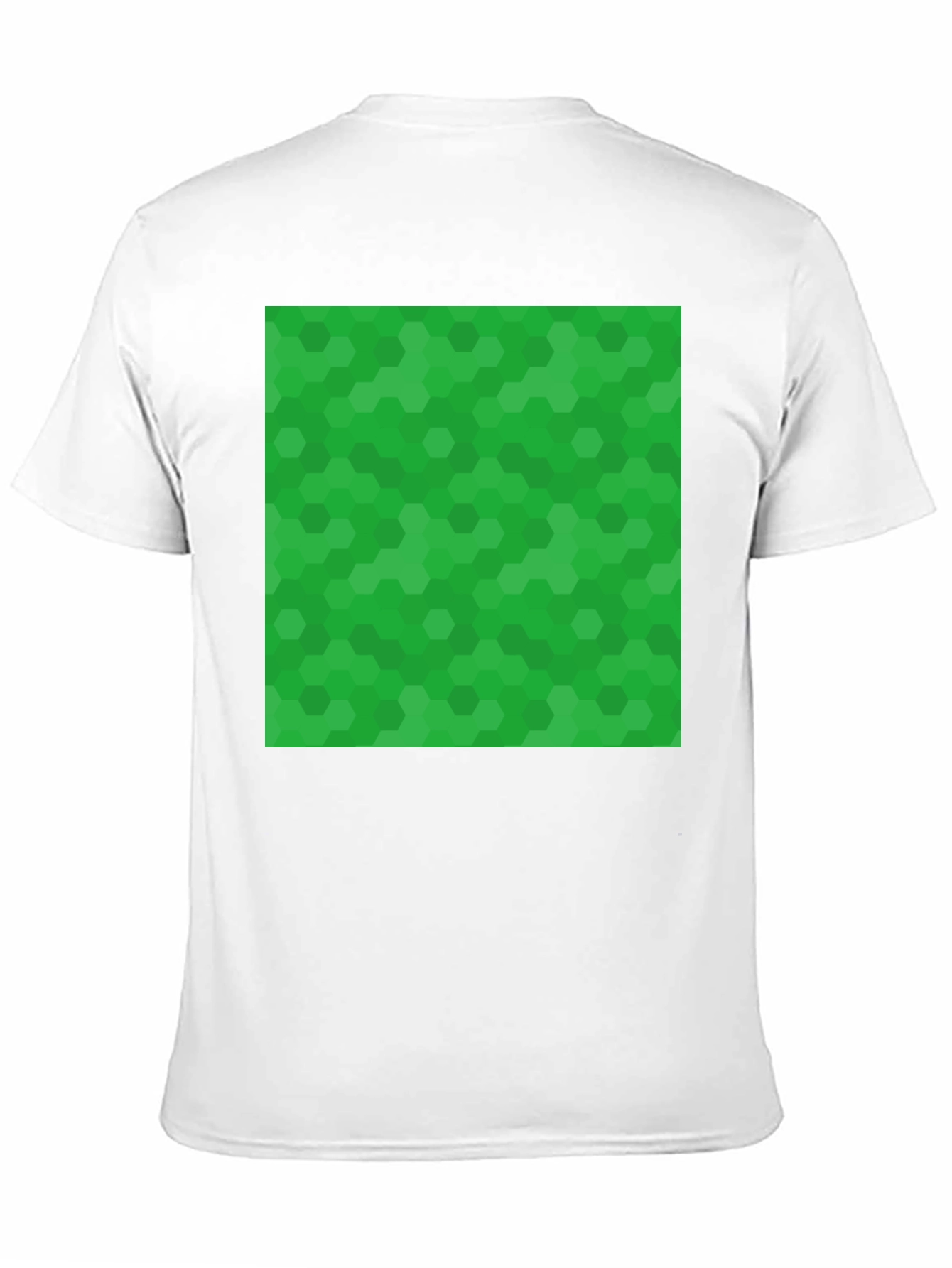 Green Hex Pattern Black T-Shirt