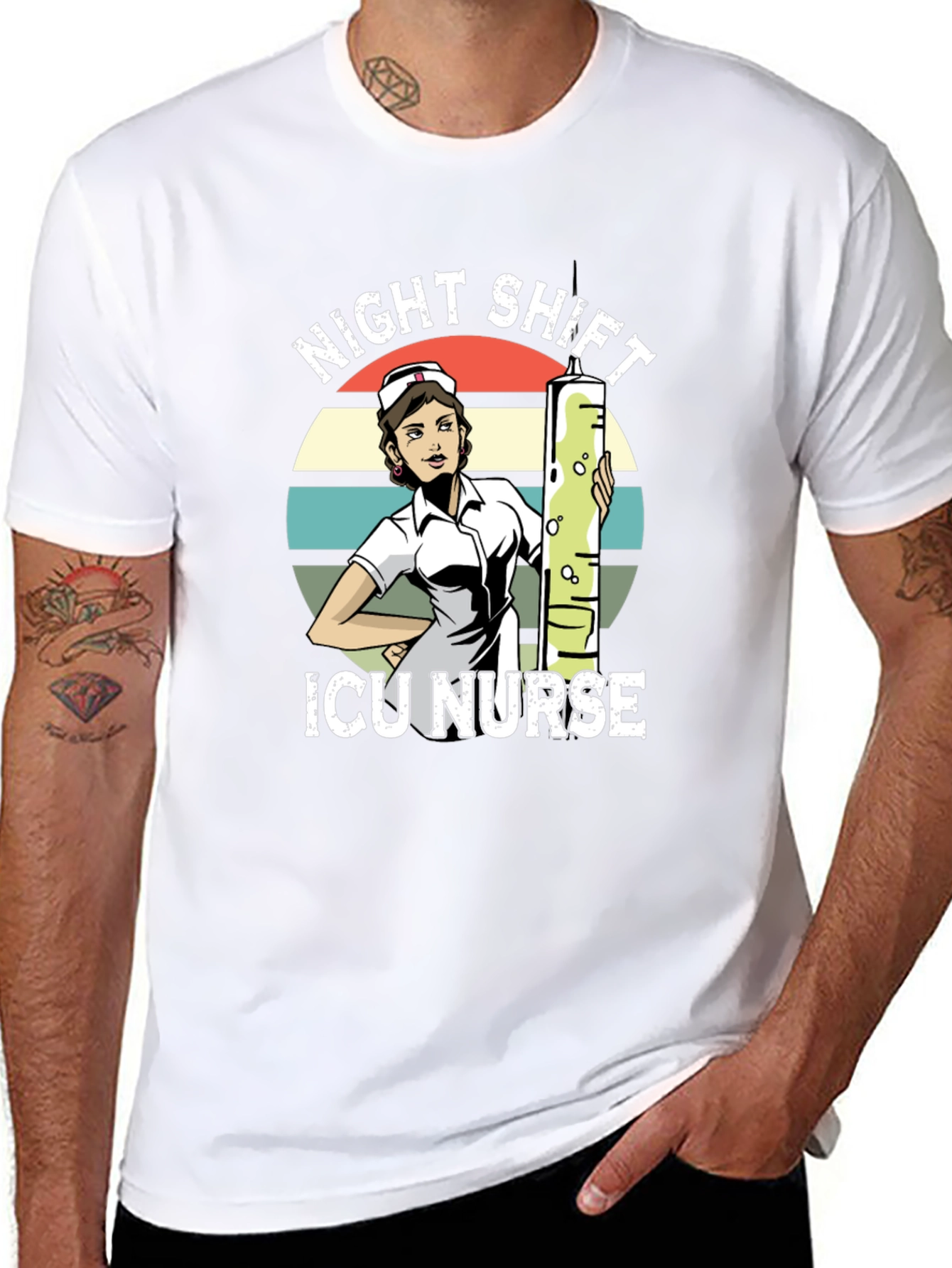 Night Shift ICU Nurse Graphic T-Shirt