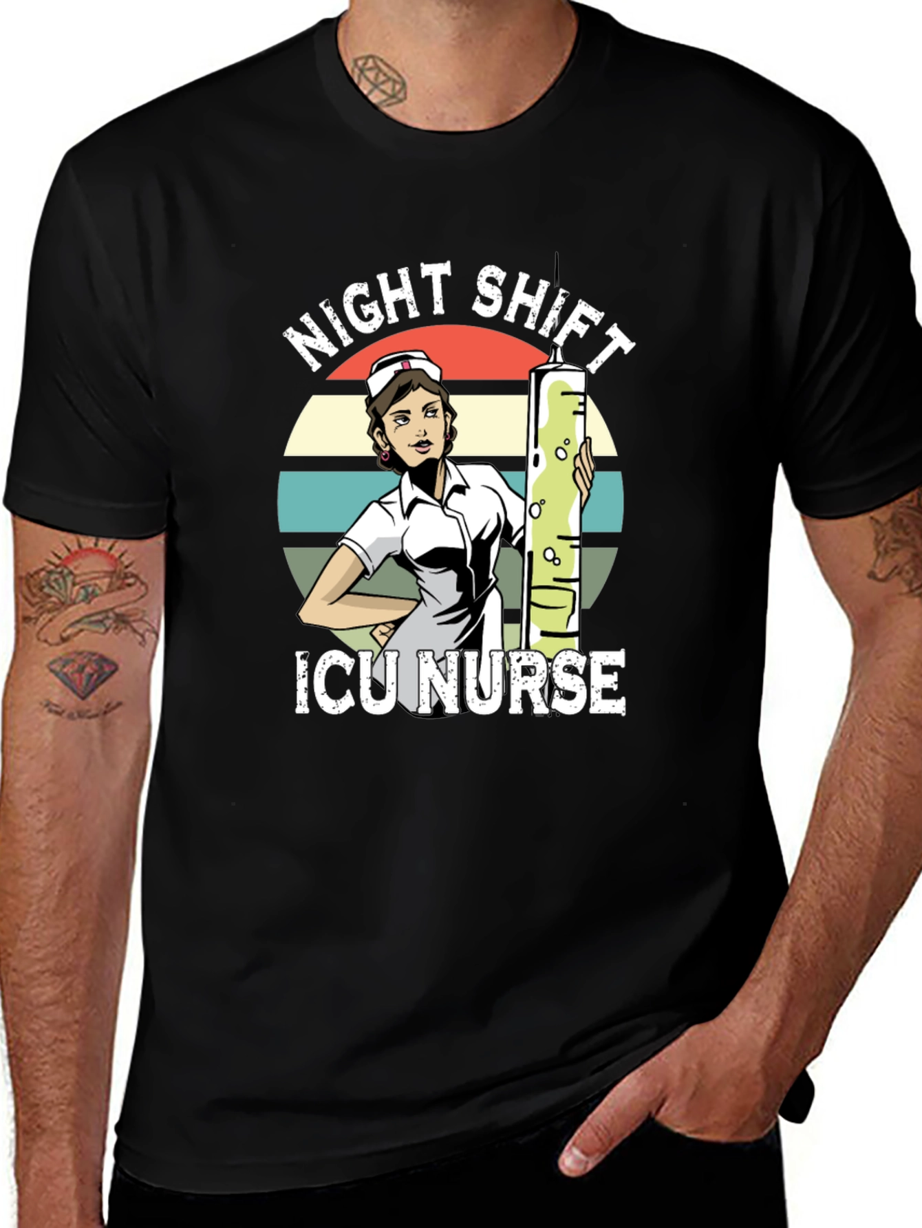 Night Shift ICU Nurse Graphic T-Shirt