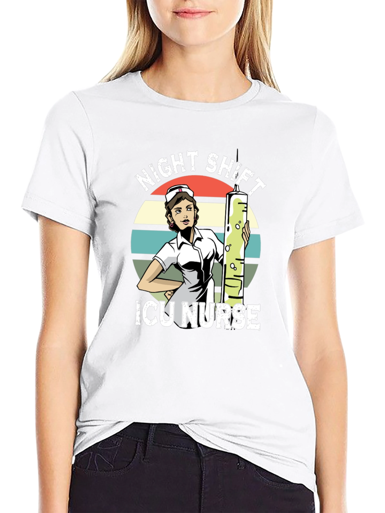 Night Shift ICU Nurse Graphic T-Shirt