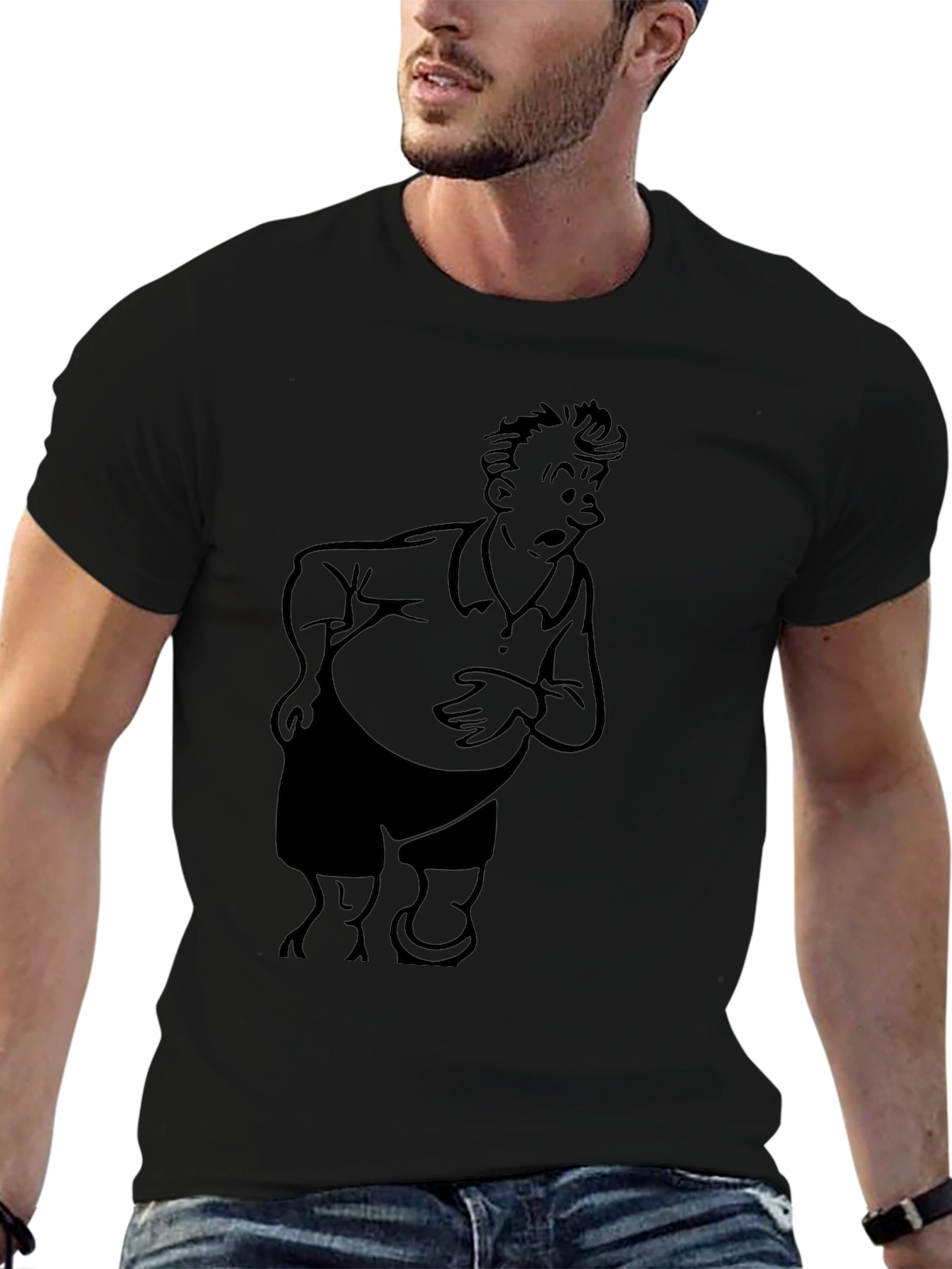 Cartoon Graphic Black T-Shirt