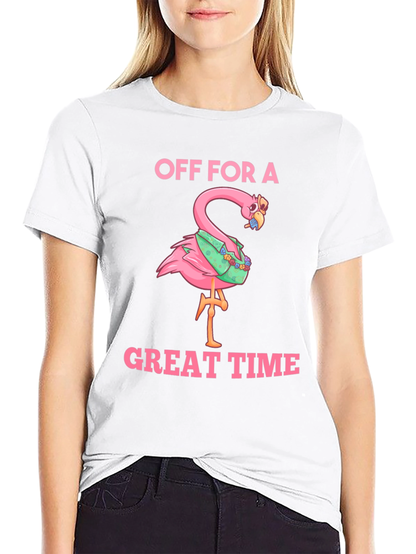 Off For a Great Time Flamingo T-Shirt