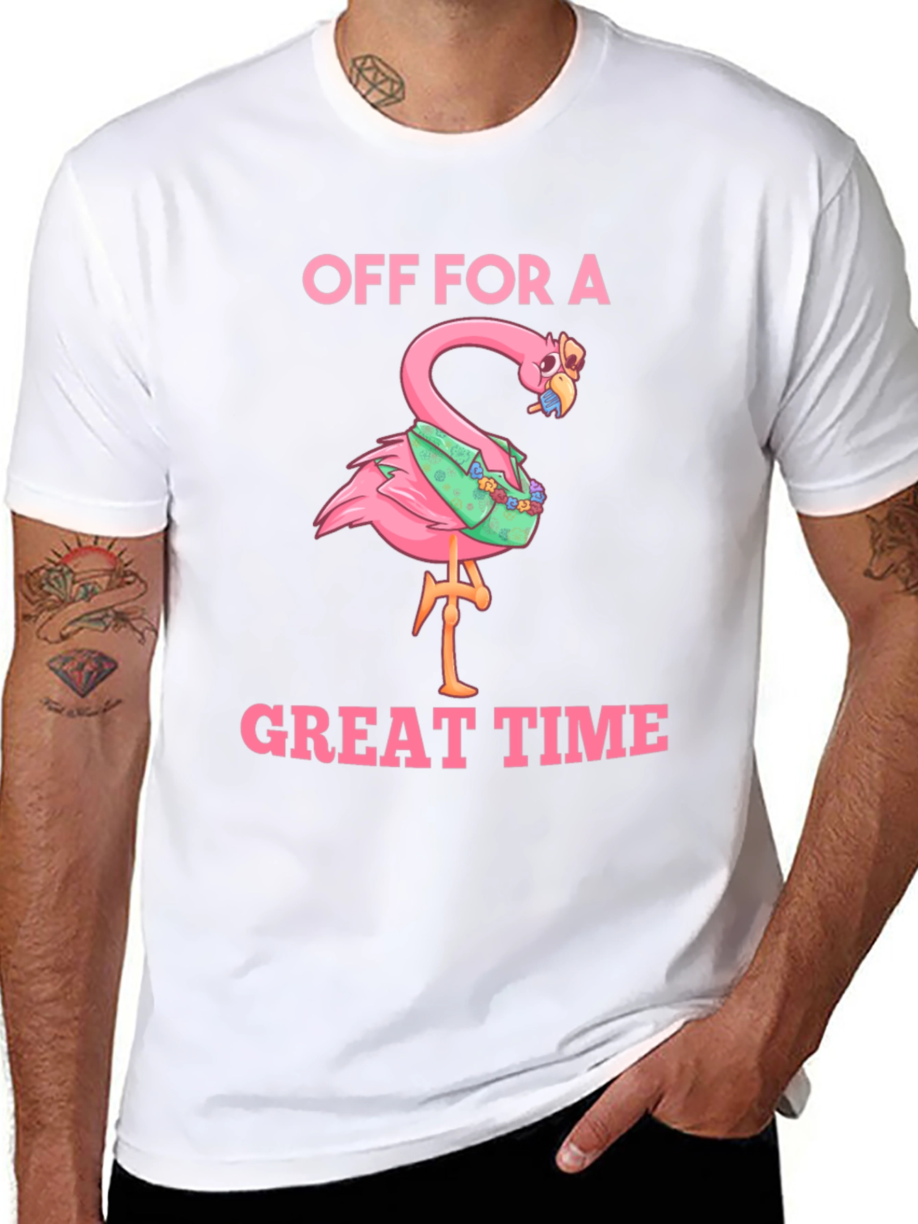 Off For a Great Time Flamingo T-Shirt
