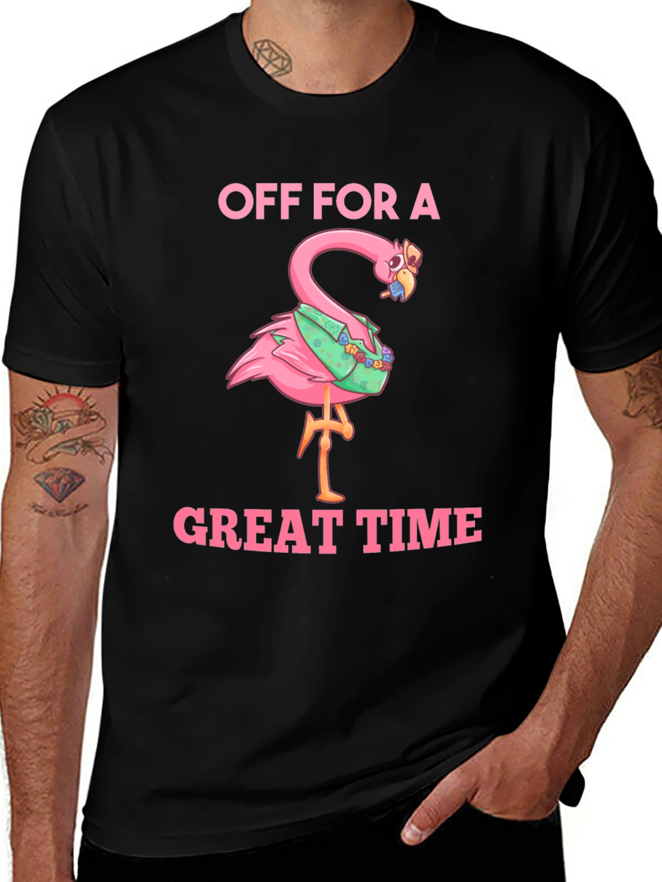 Off For a Great Time Flamingo T-Shirt