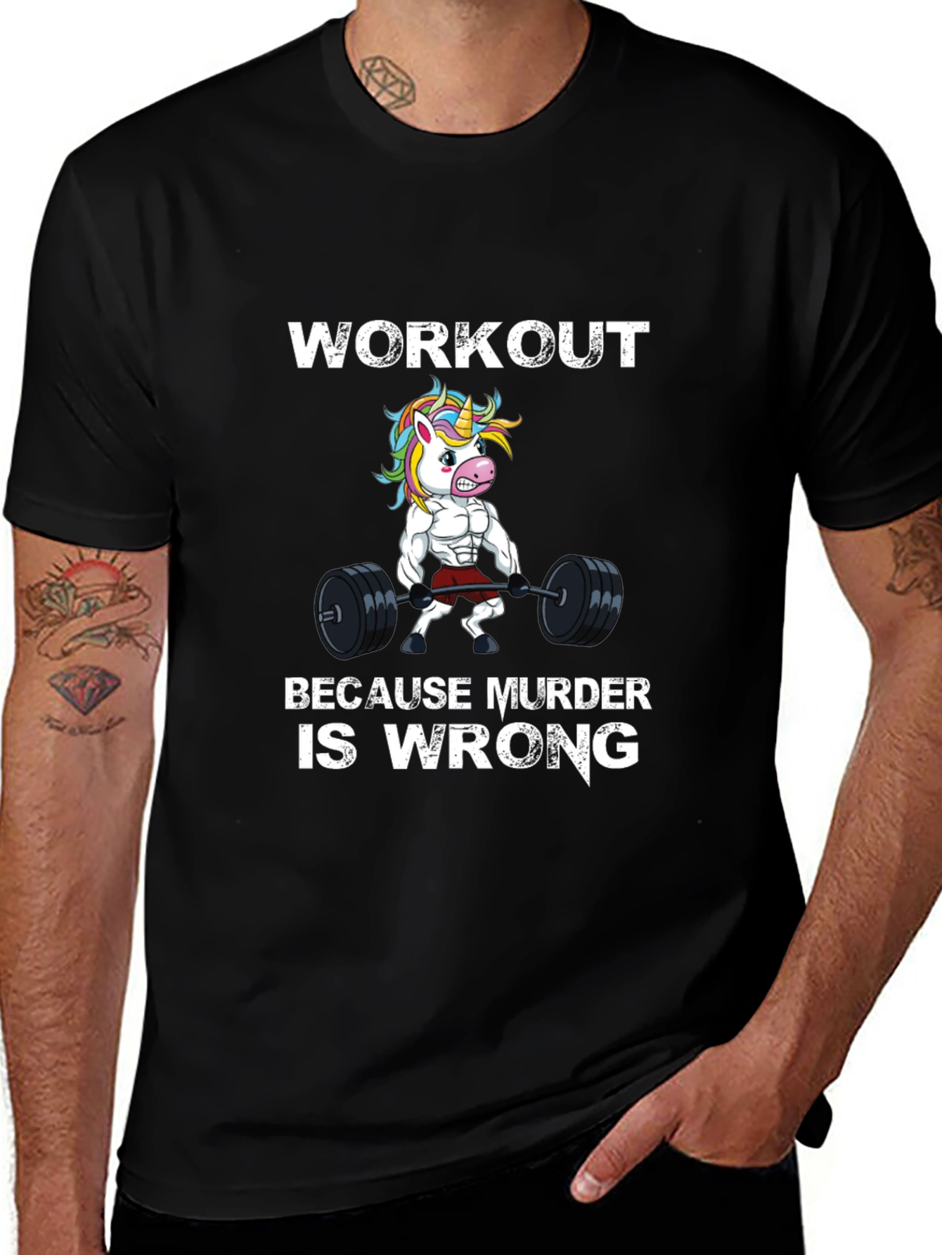 Workout Because Murder is Wrong T-Shirt