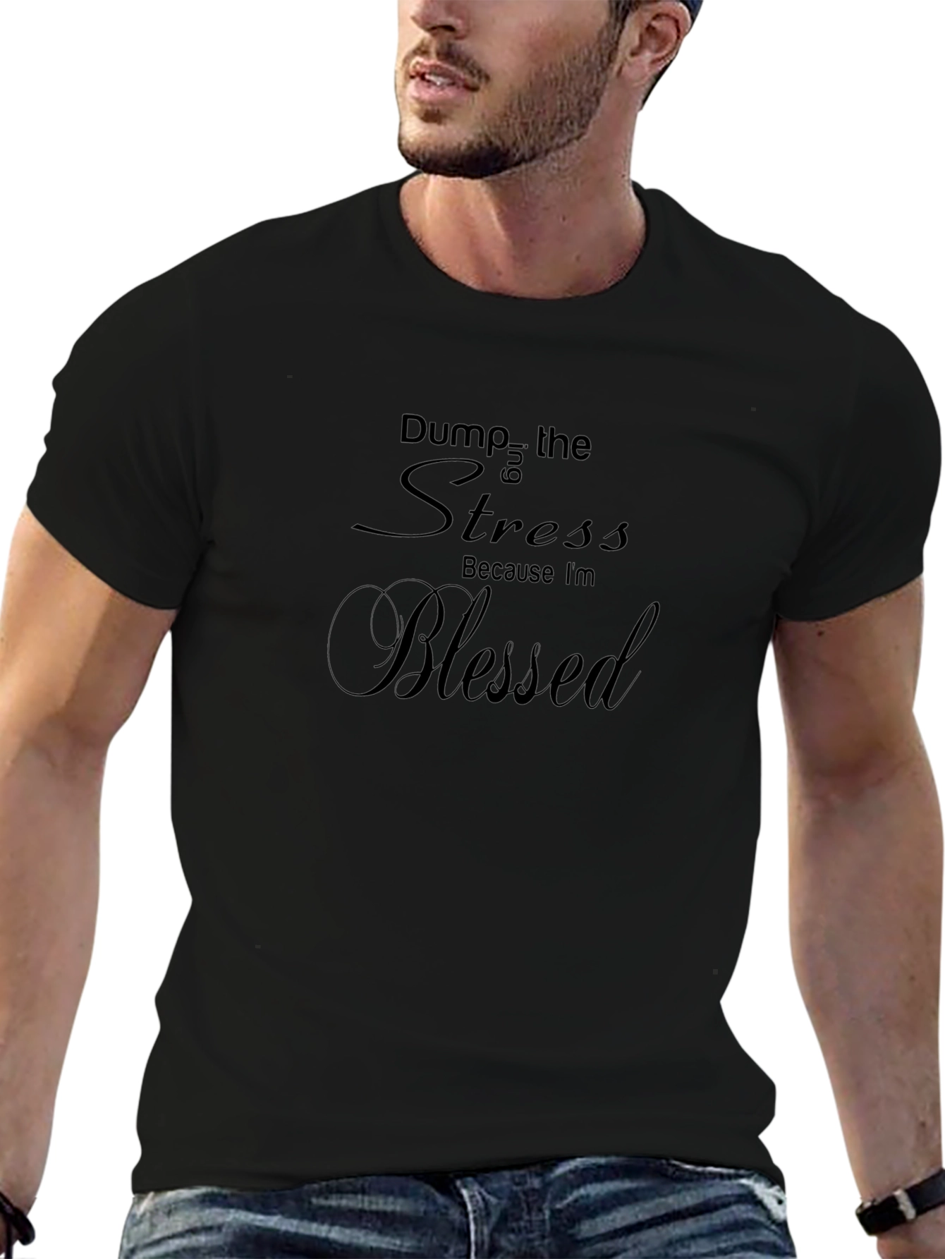 Blessed Black Tee - Dump the Stress T-Shirt