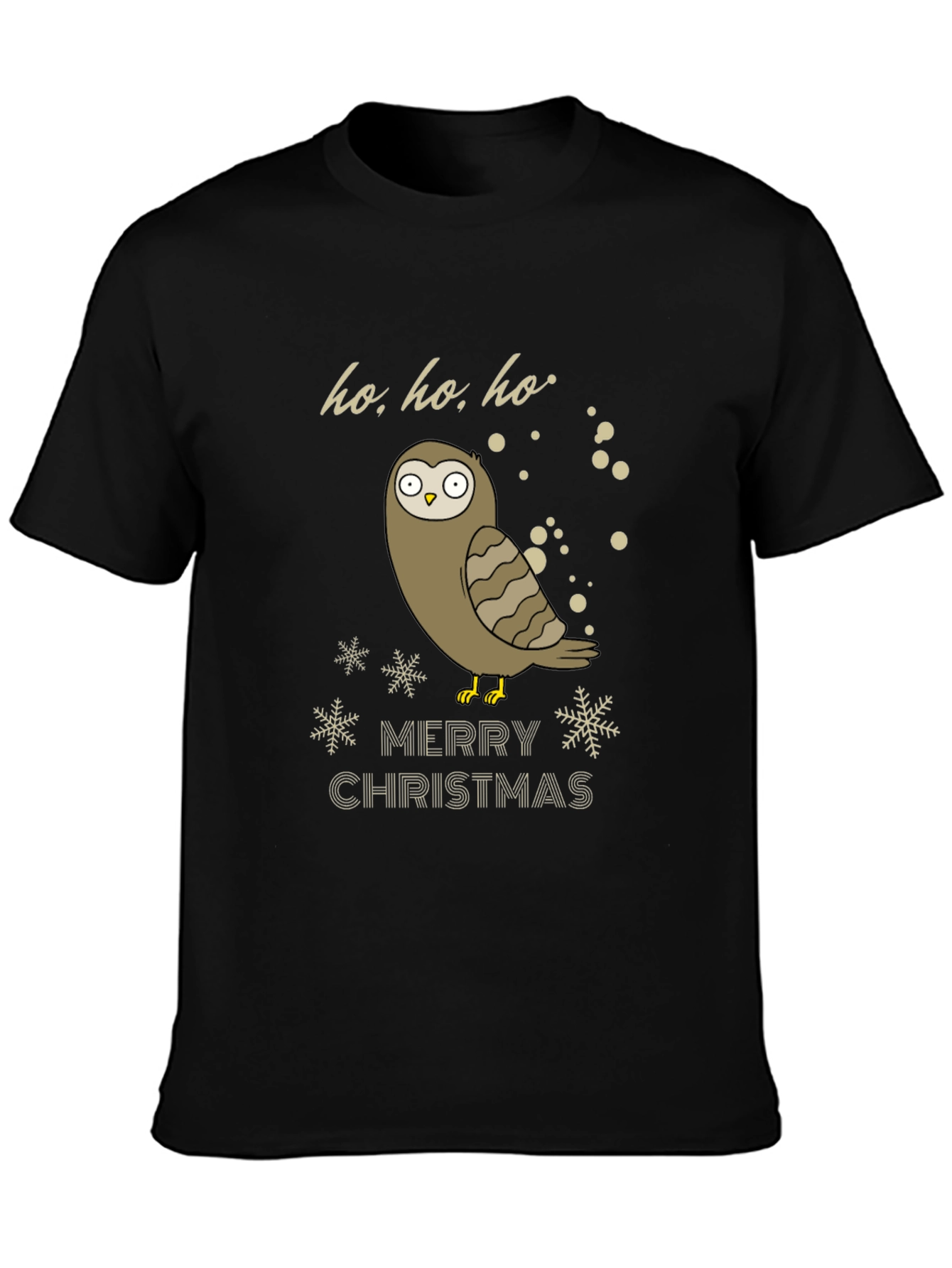 Owl Merry Christmas Graphic T-Shirt - Holiday Tee