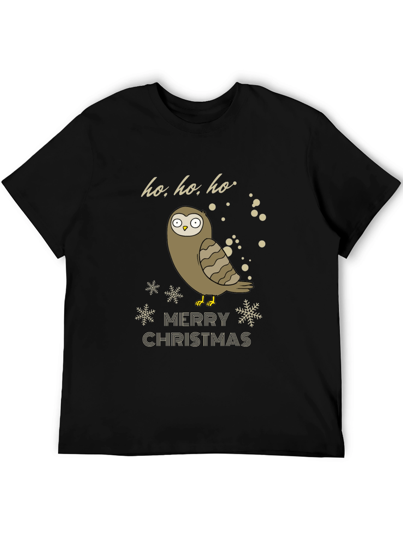 Owl Merry Christmas Graphic T-Shirt - Holiday Tee