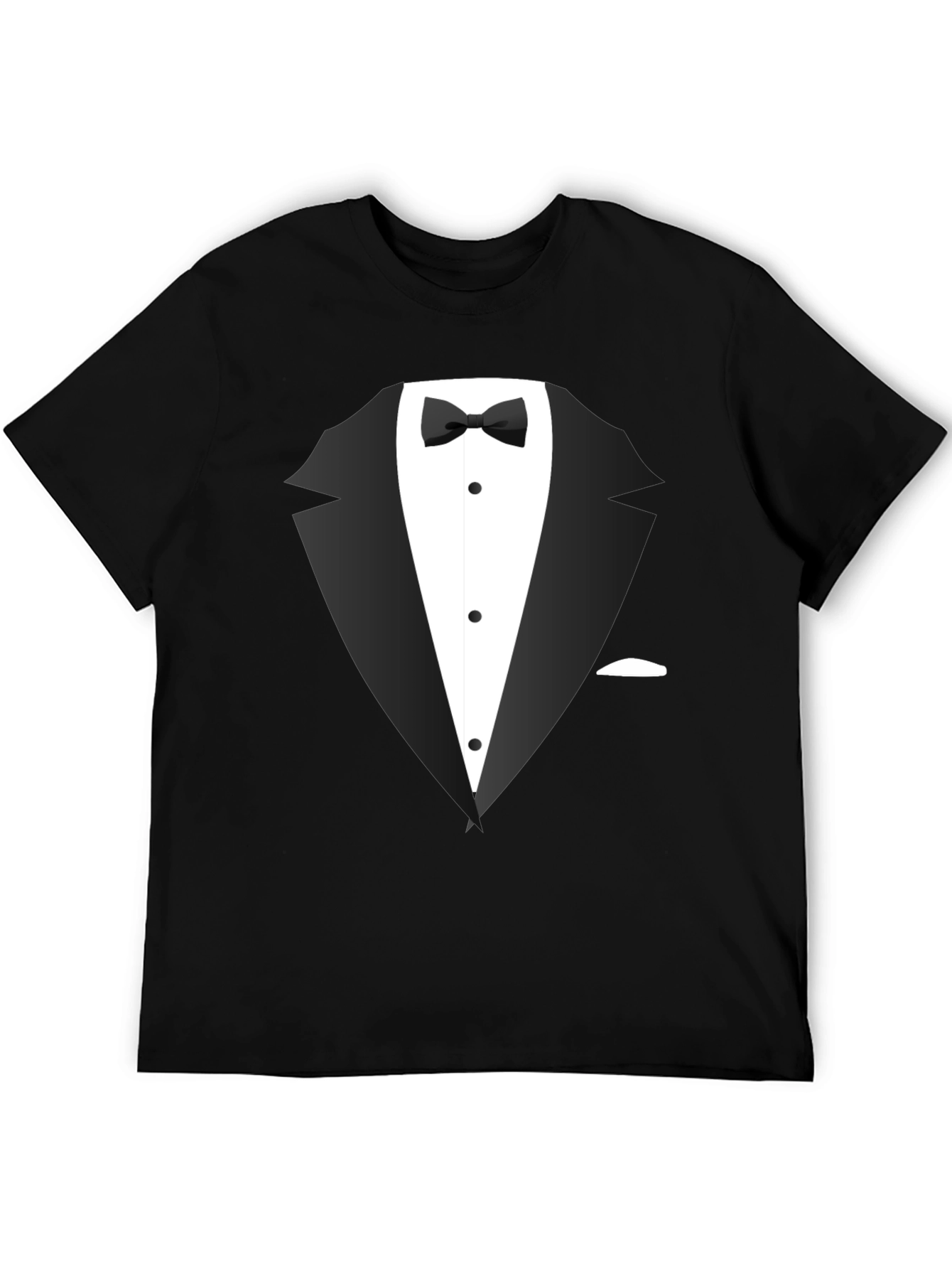 Tuxedo Graphic Tee - Dressy Casual Black T-Shirt