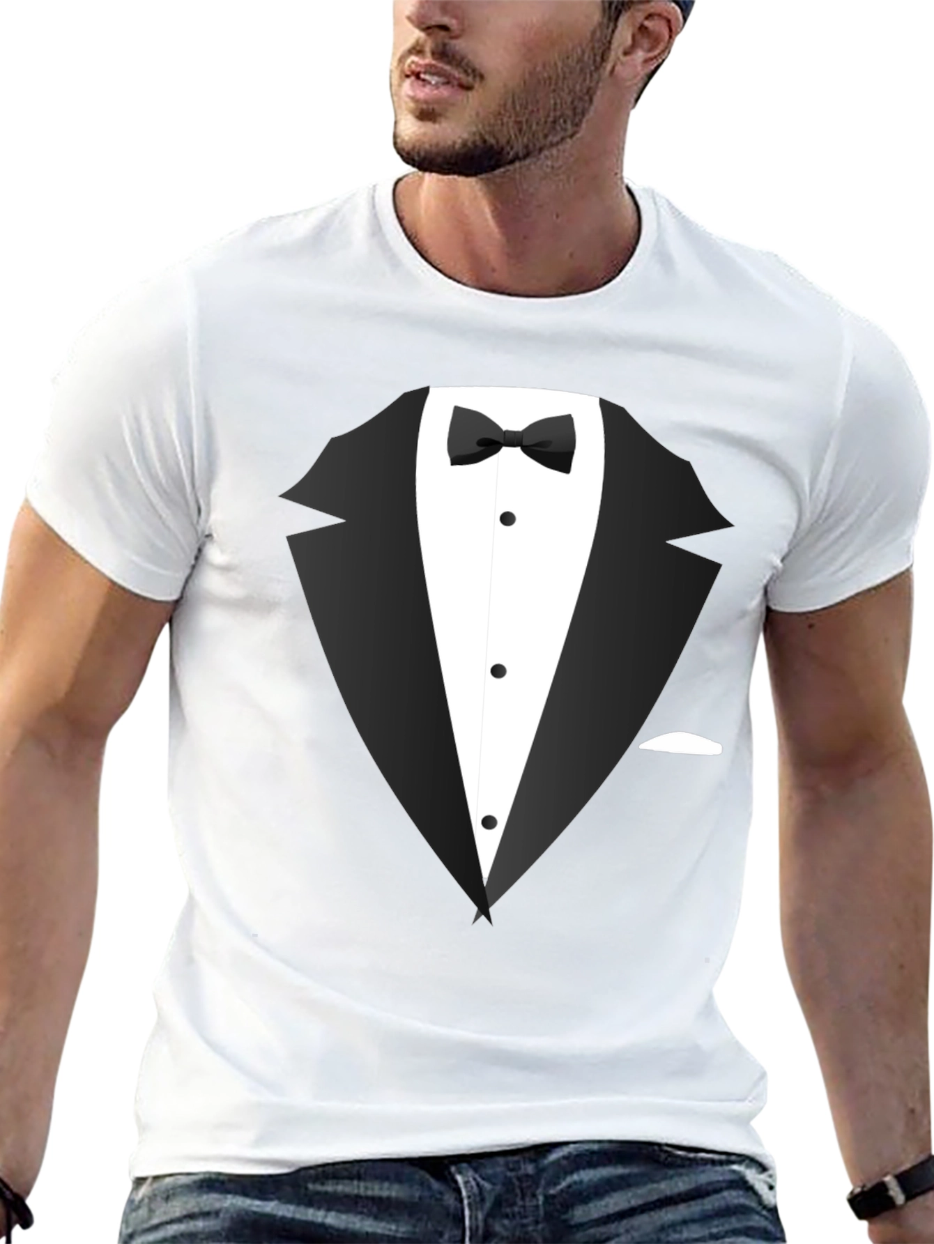 Tuxedo Graphic Tee - Dressy Casual Black T-Shirt