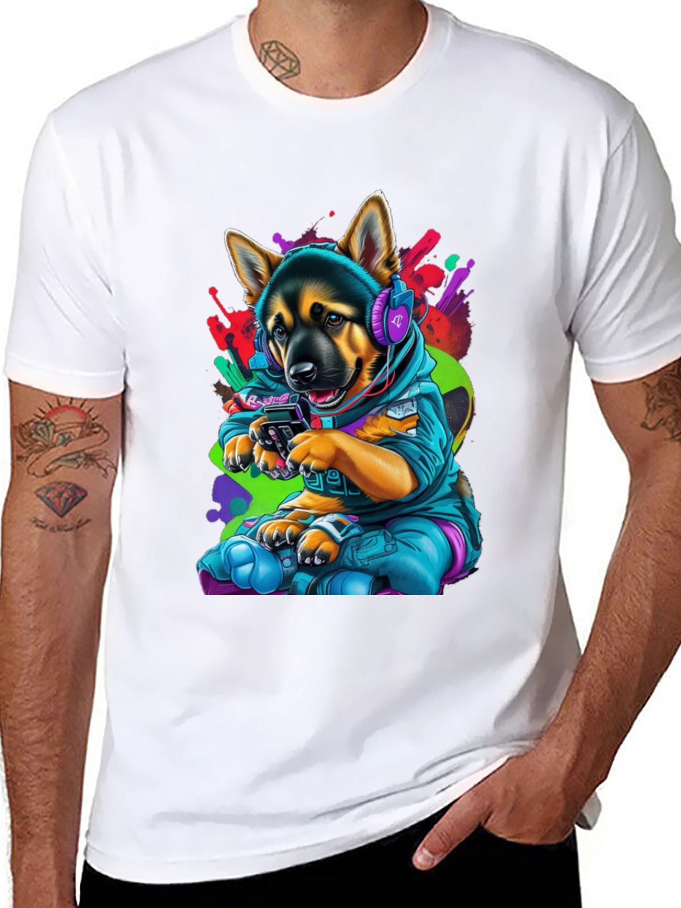Dog Gamer Graphic T-Shirt