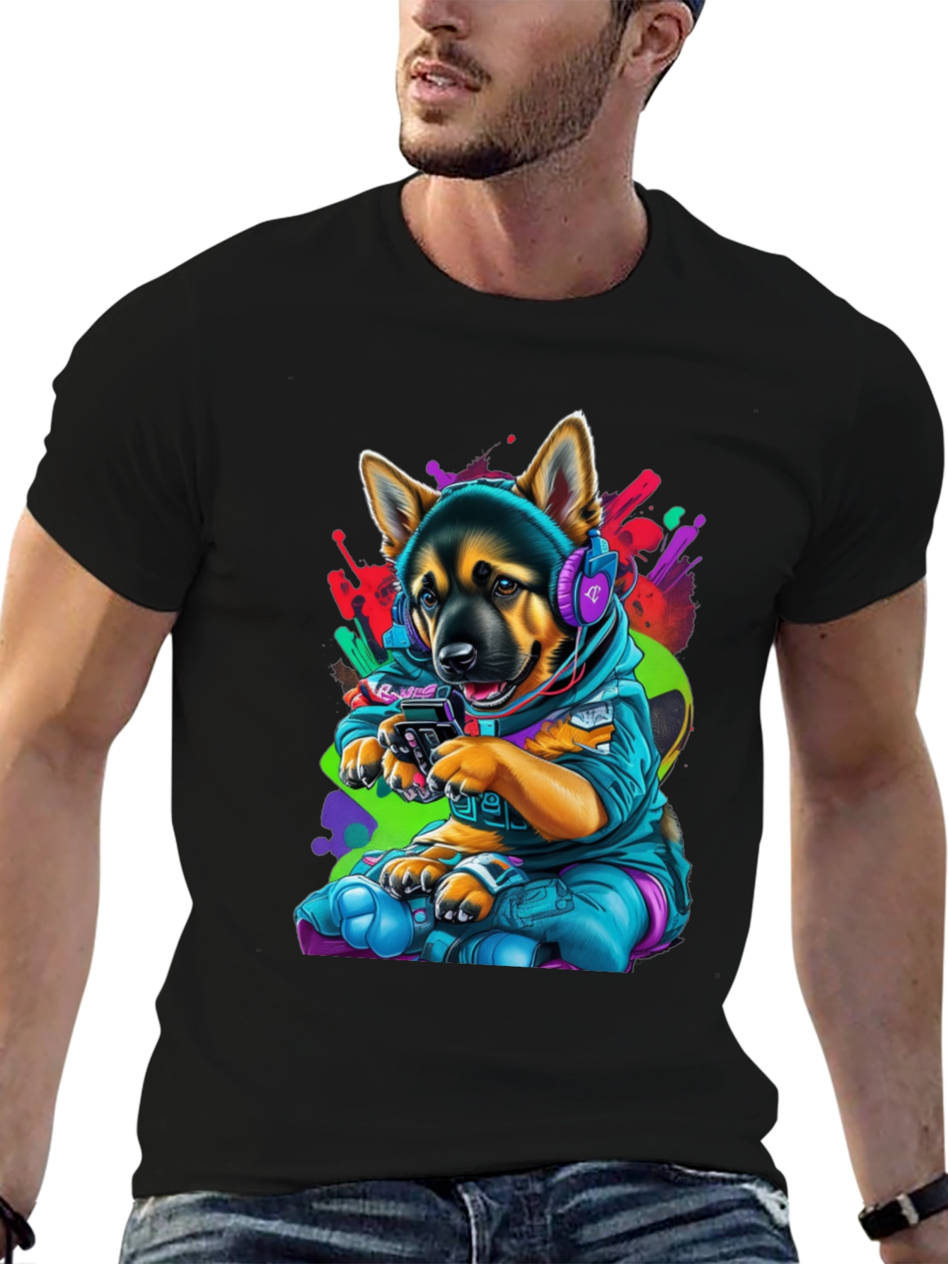 Dog Gamer Graphic T-Shirt