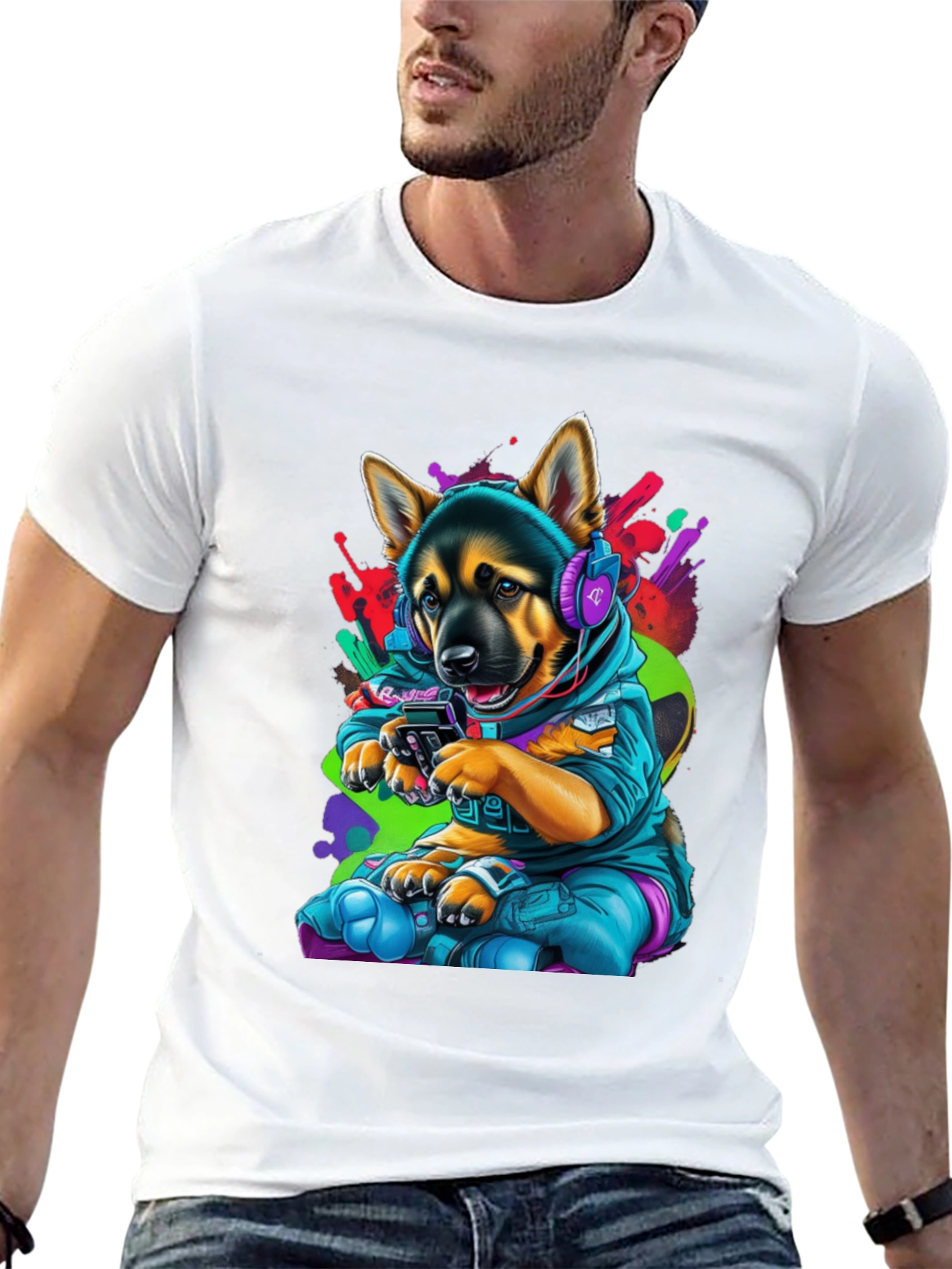 Dog Gamer Graphic T-Shirt