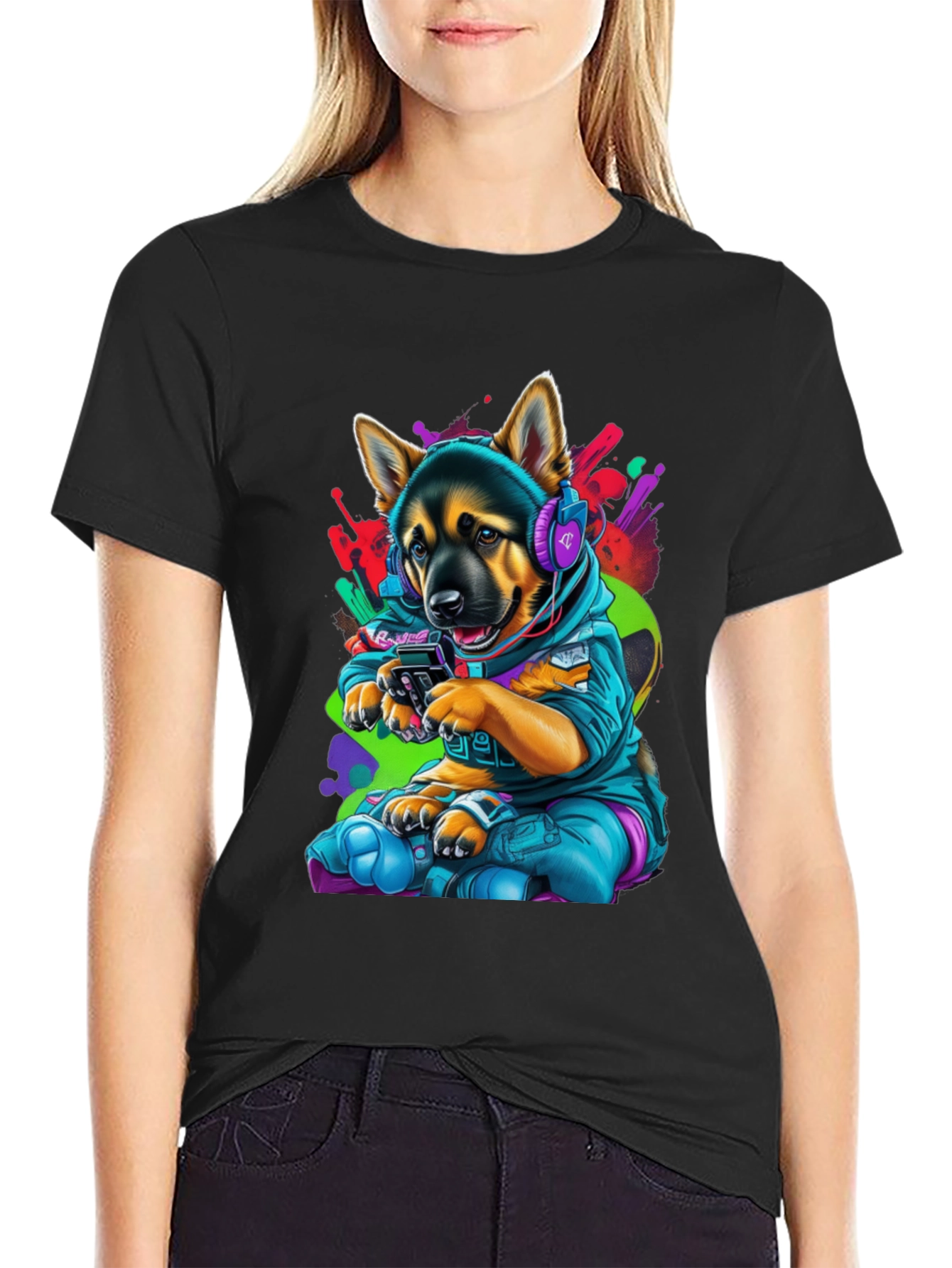 Dog Gamer Graphic T-Shirt