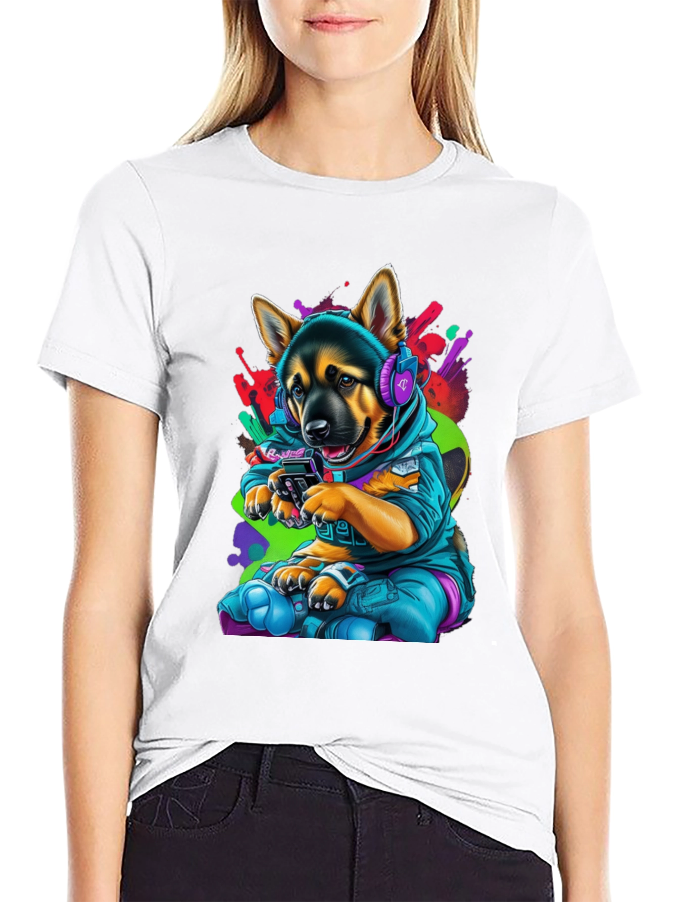 Dog Gamer Graphic T-Shirt