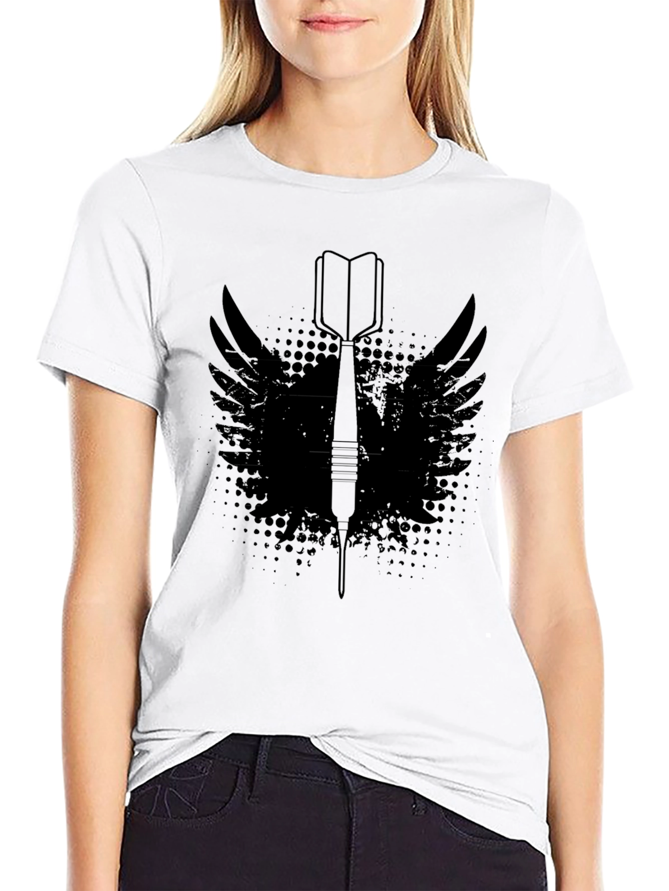 Winged Dart Graphic T-Shirt - Black Cotton Tee