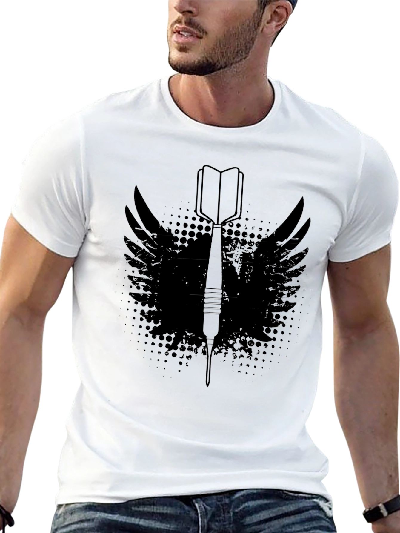 Winged Dart Graphic T-Shirt - Black Cotton Tee