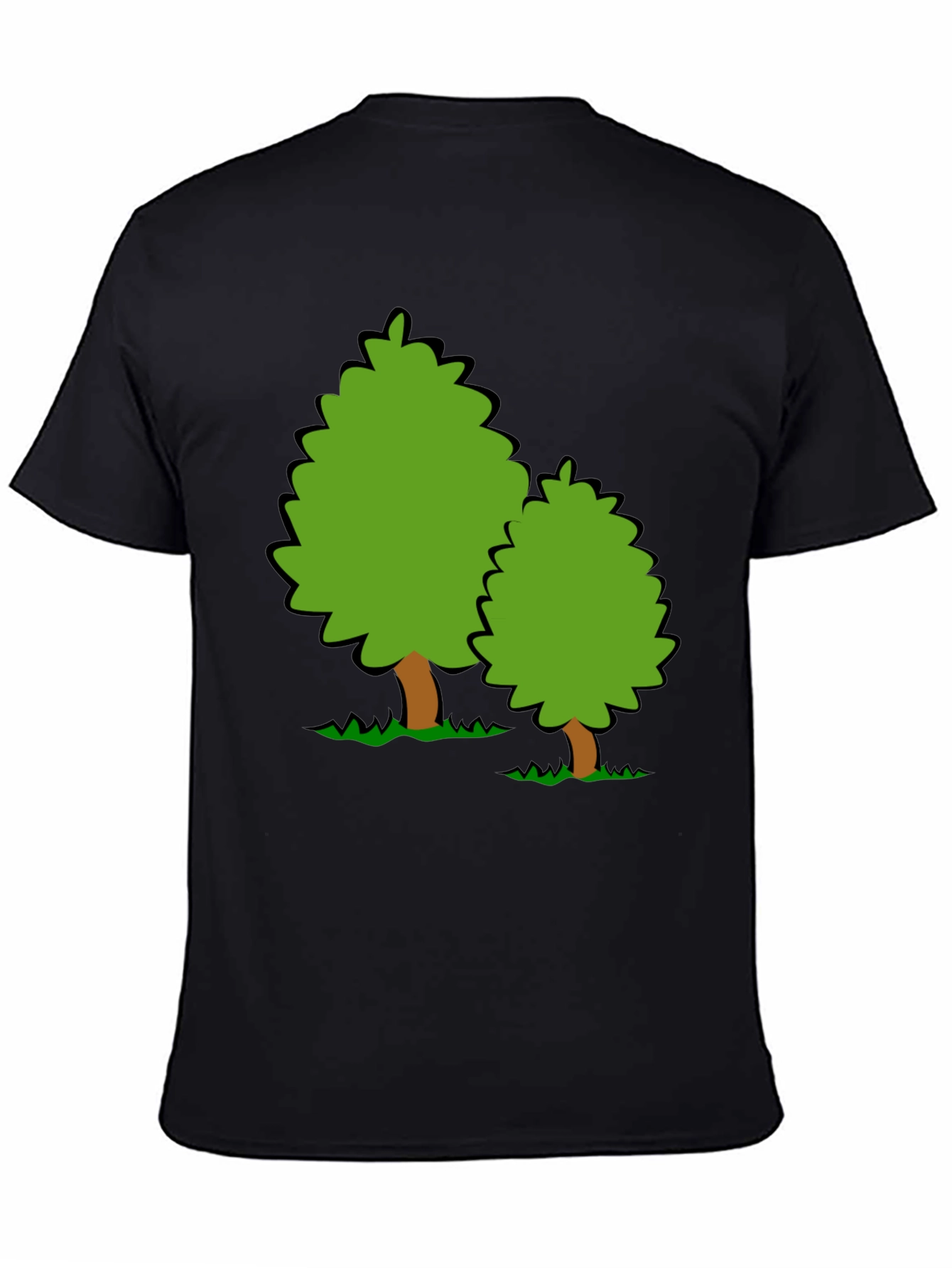 Cartoon Tree Graphic Black T-Shirt