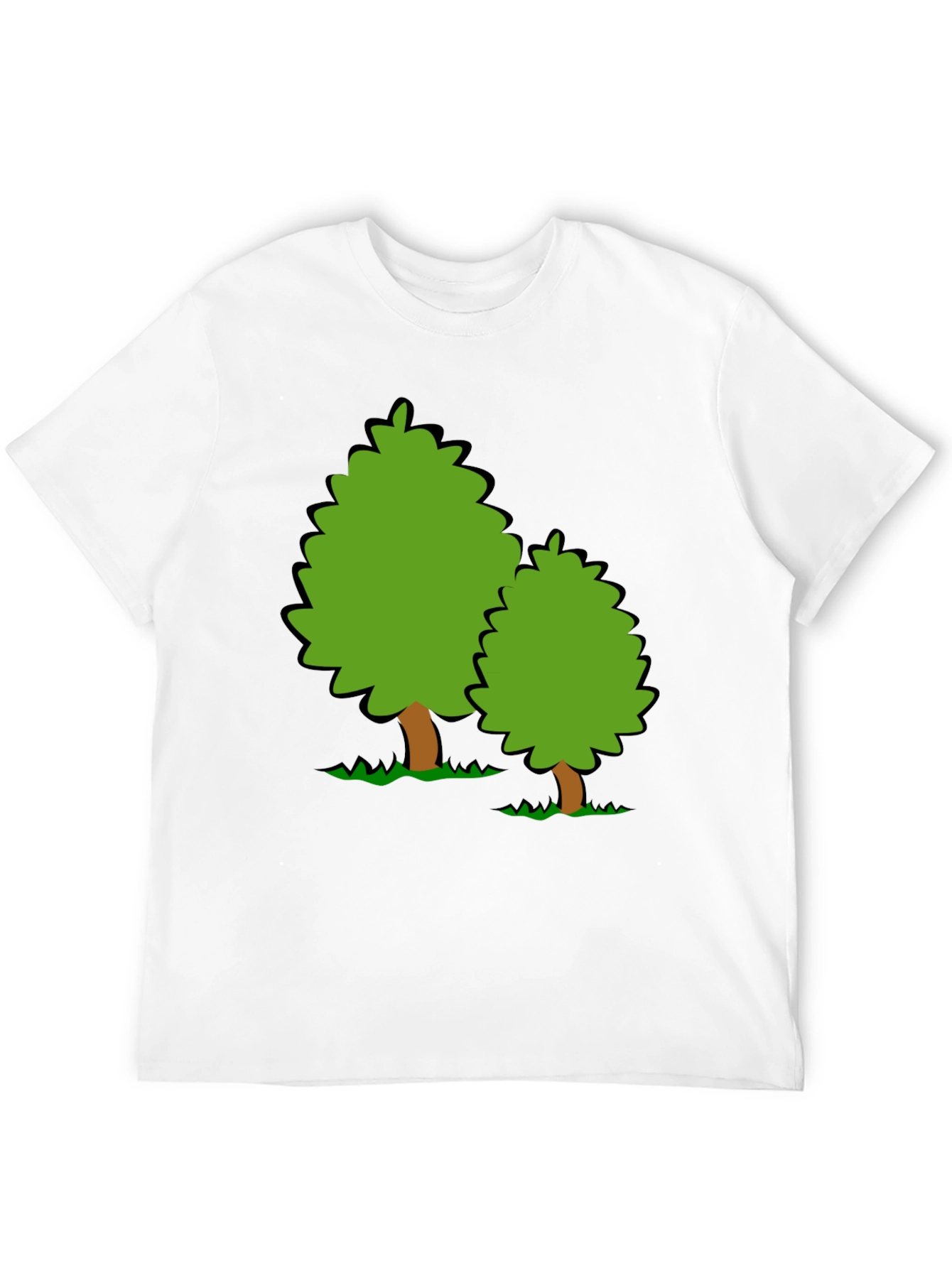 Cartoon Tree Graphic Black T-Shirt