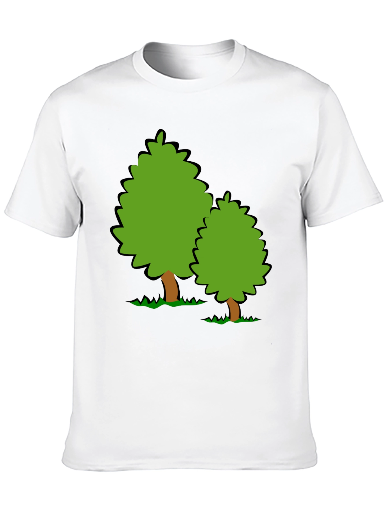 Cartoon Tree Graphic Black T-Shirt