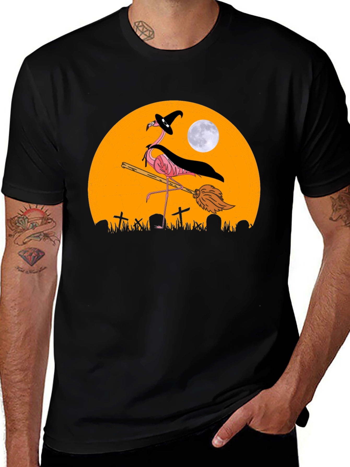 Spooky Flamingo Halloween T-Shirt
