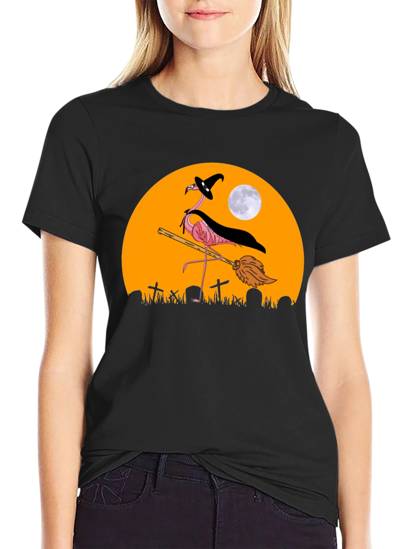 Spooky Flamingo Halloween T-Shirt