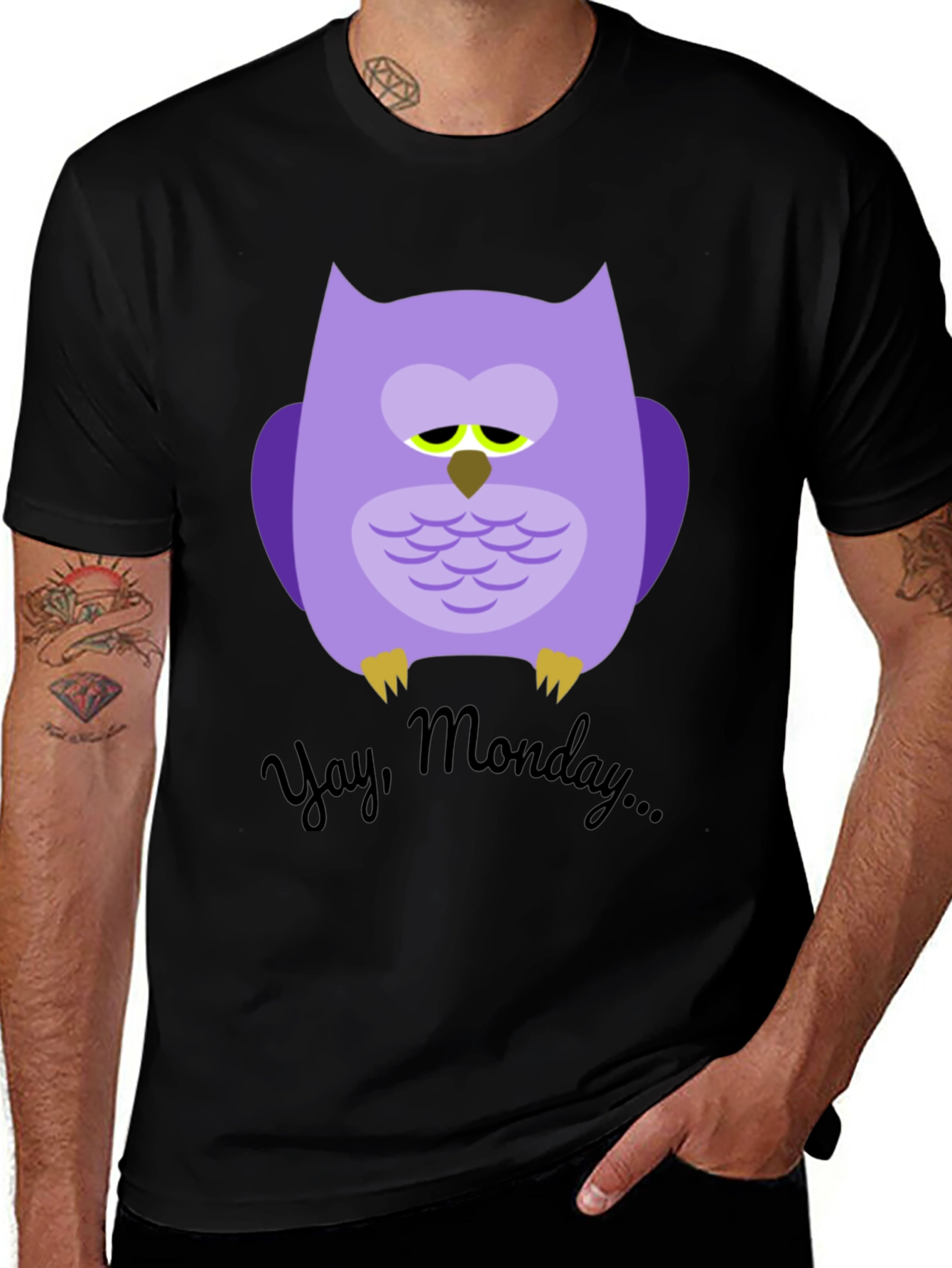 Sad Owl Yay Monday T-Shirt