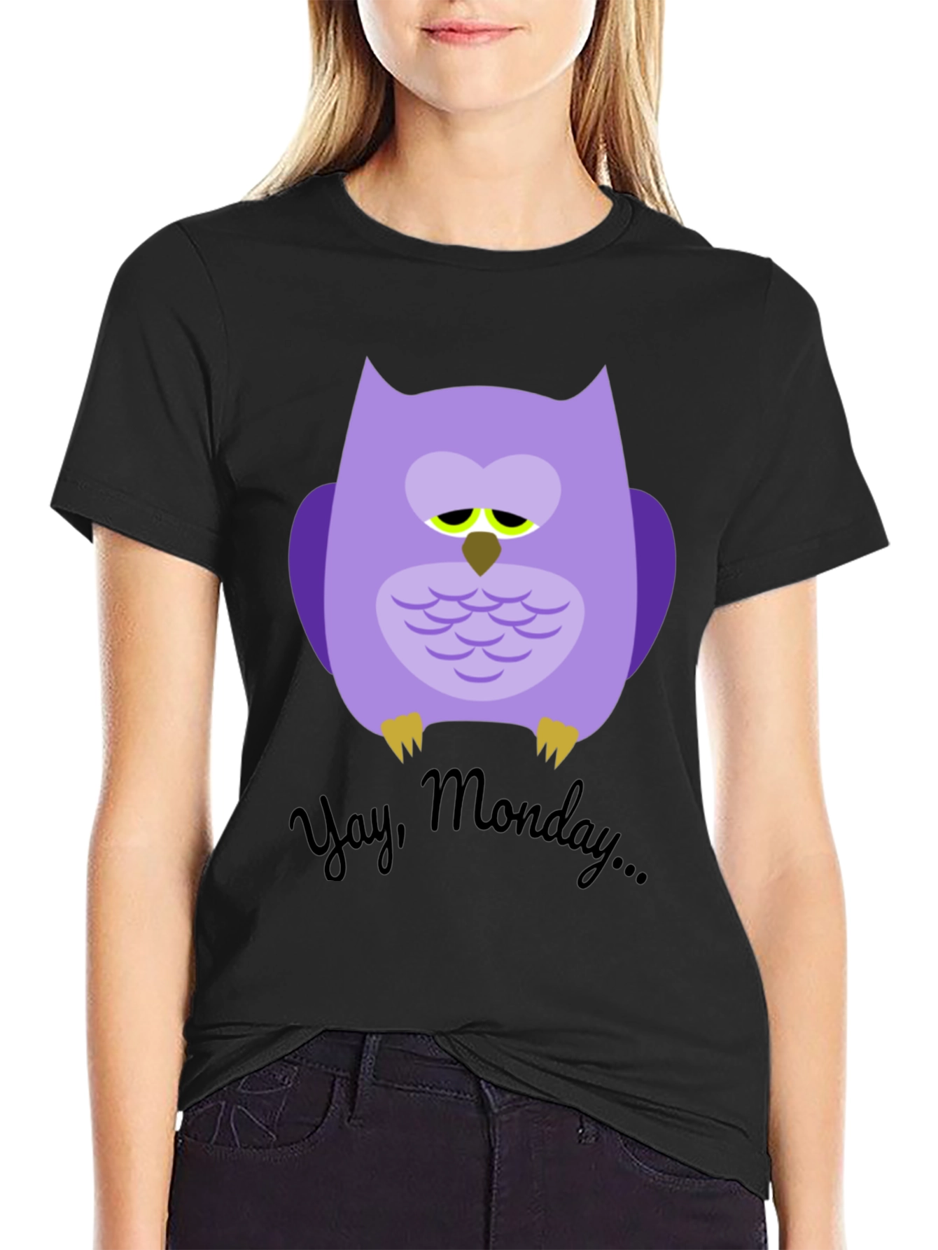 Sad Owl Yay Monday T-Shirt