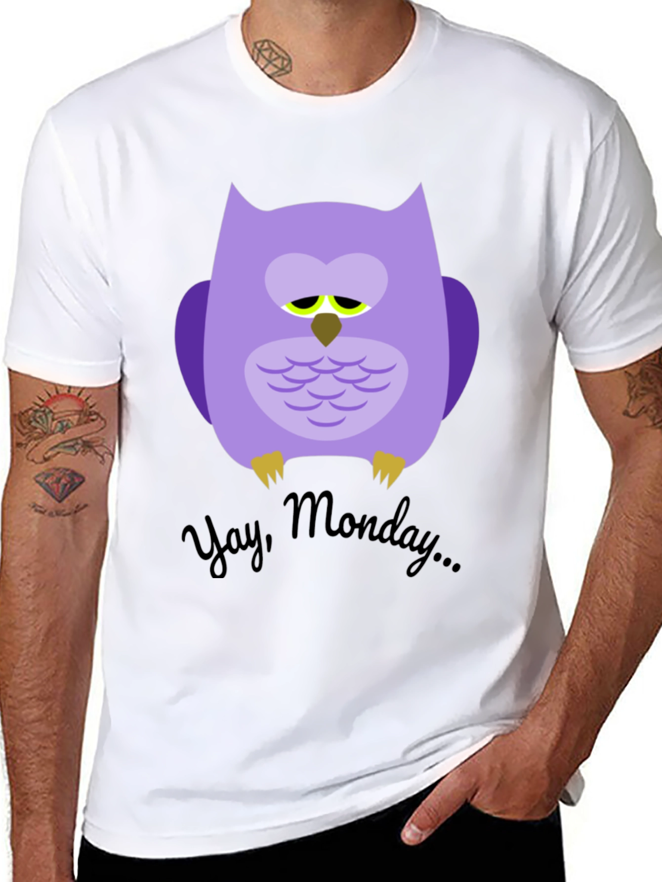 Sad Owl Yay Monday T-Shirt