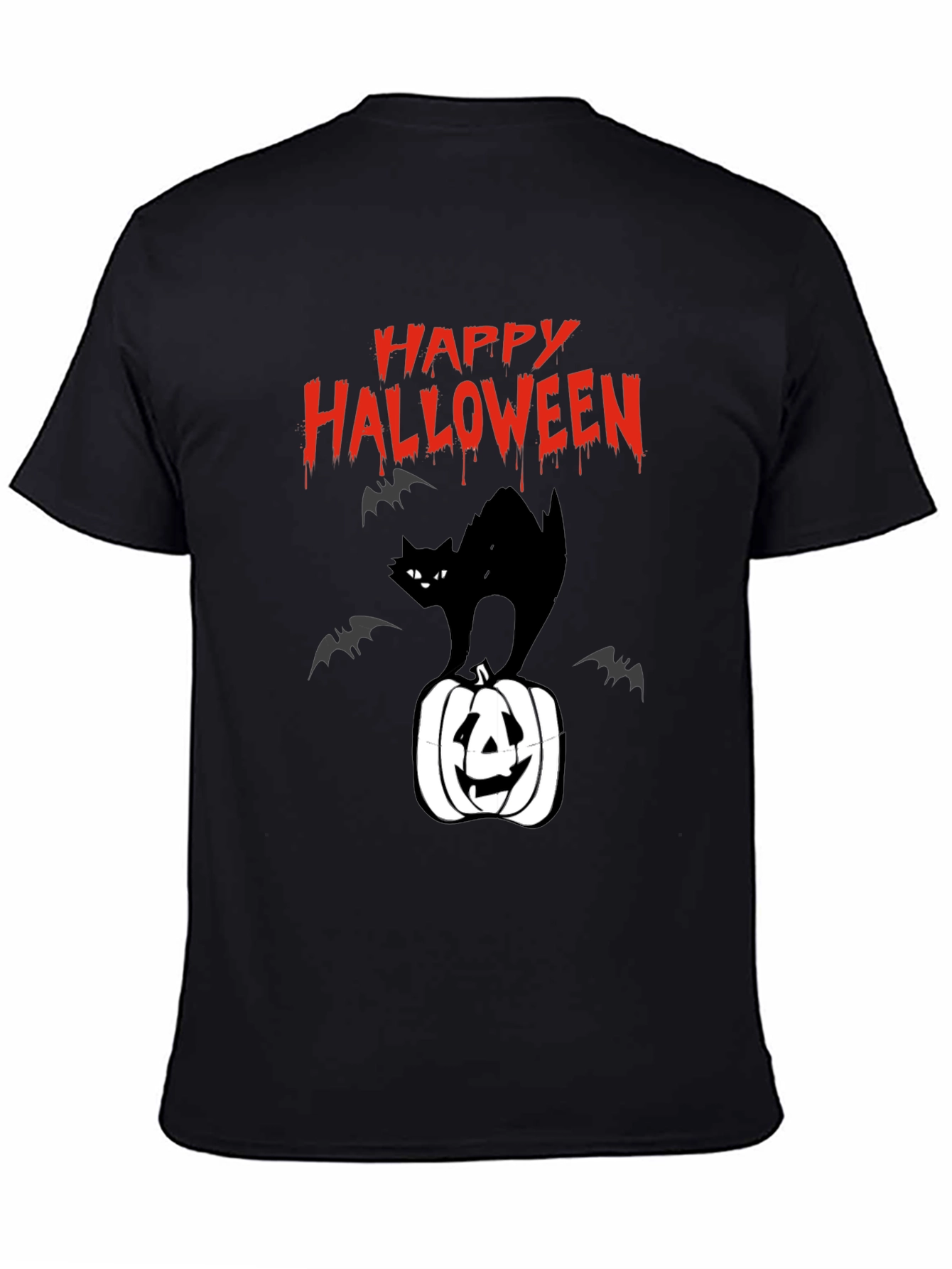 Happy Halloween Black Cat Pumpkin T-Shirt