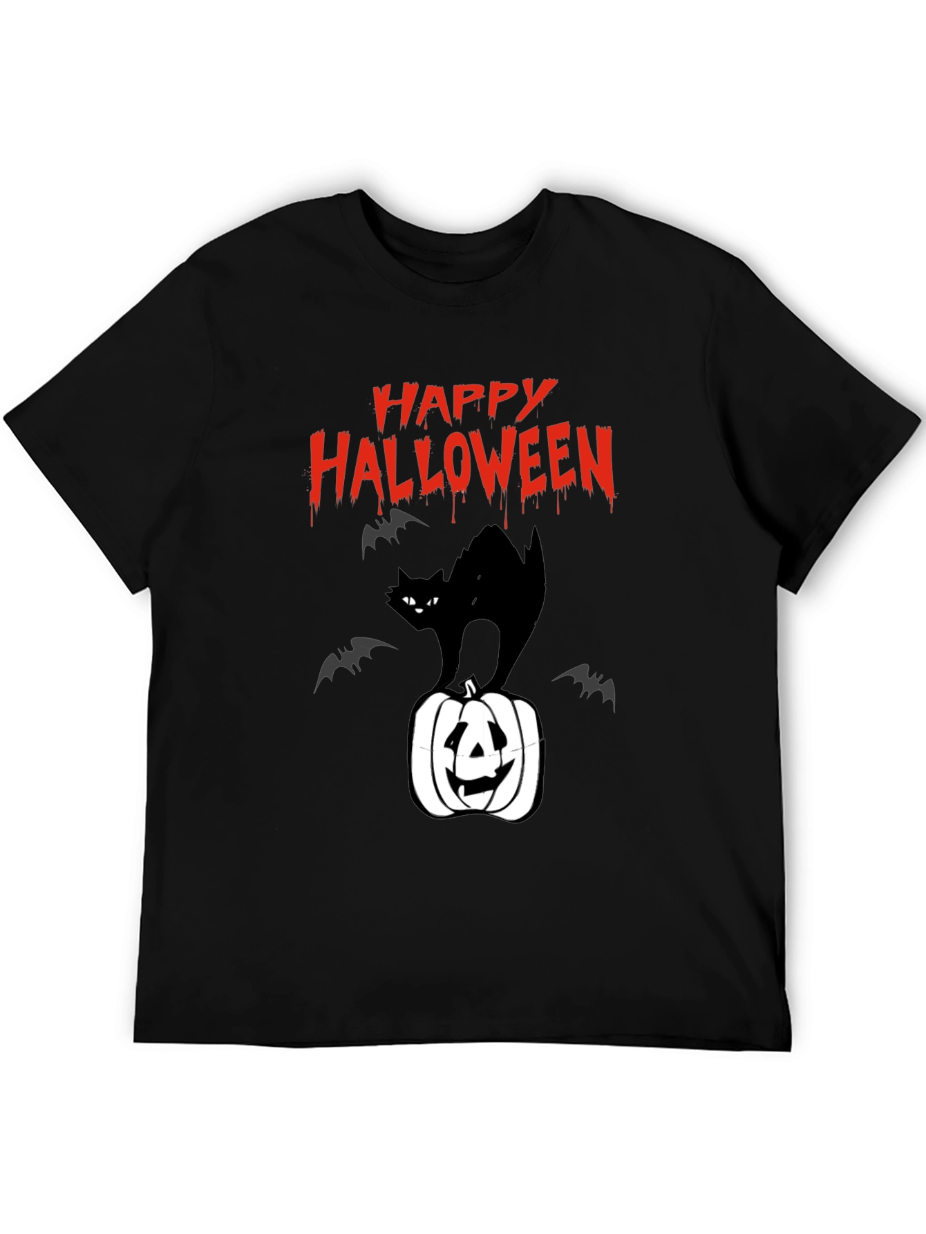 Happy Halloween Black Cat Pumpkin T-Shirt