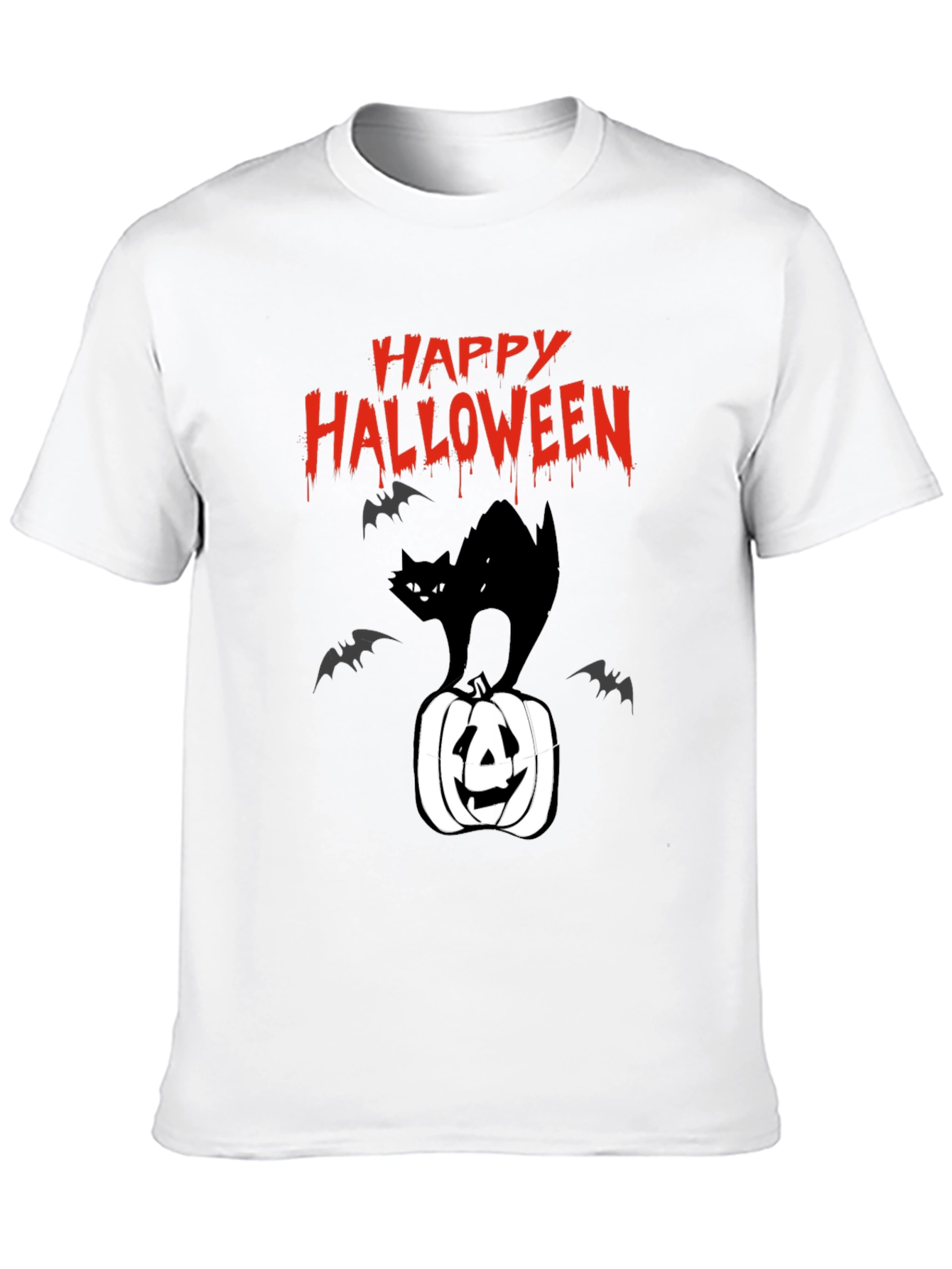 Happy Halloween Black Cat Pumpkin T-Shirt